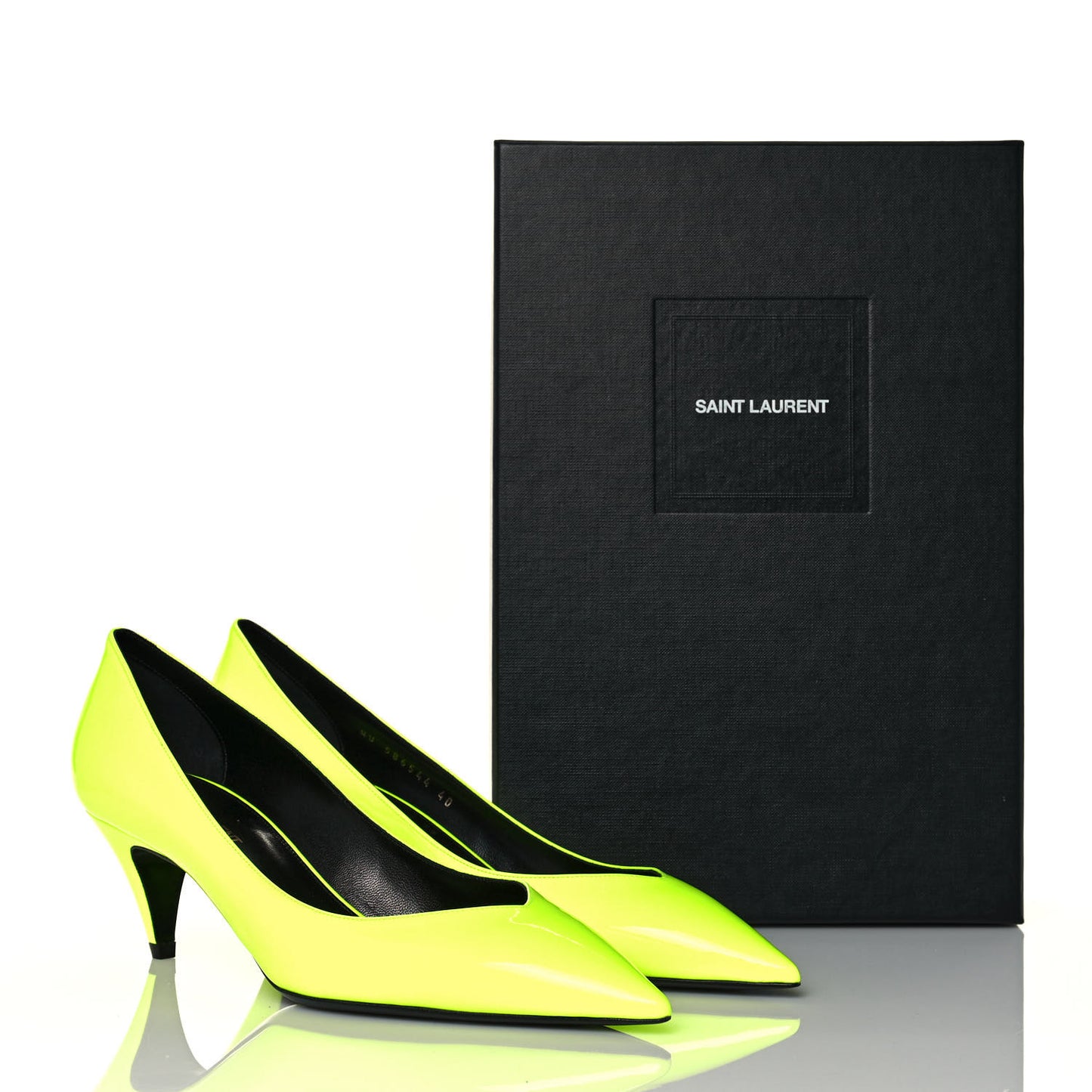Patent Calfskin Kiki 55 Pumps 40 Neon Yellow