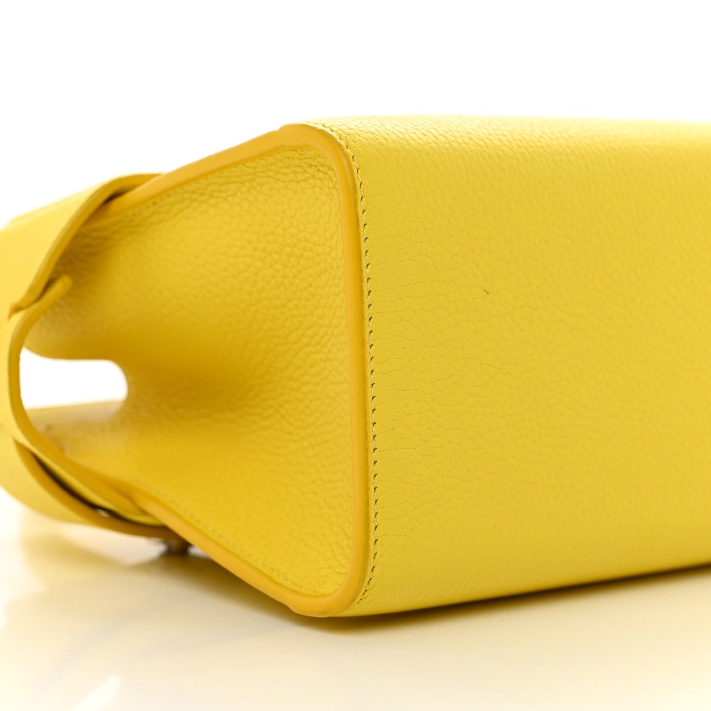 Grained Calfskin Nano Horizon Satchel Yellow