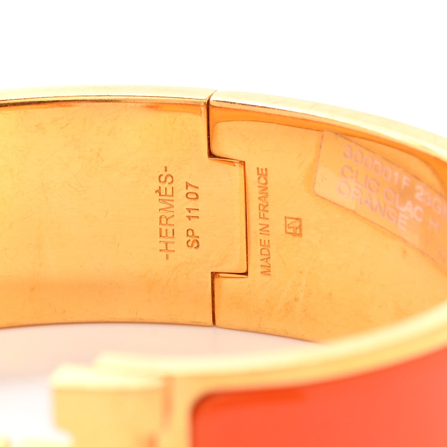 Enamel Wide Clic Clac H Bracelet GM Orange