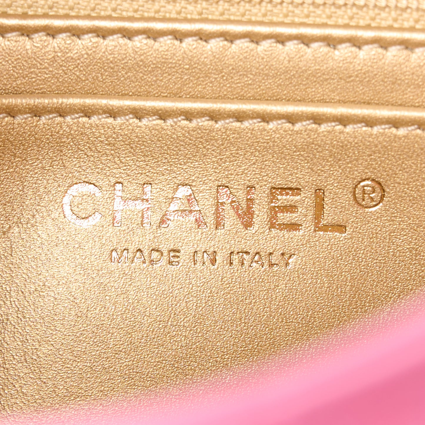 Lambskin Quilted Mini Pearl Crush Flap Pink