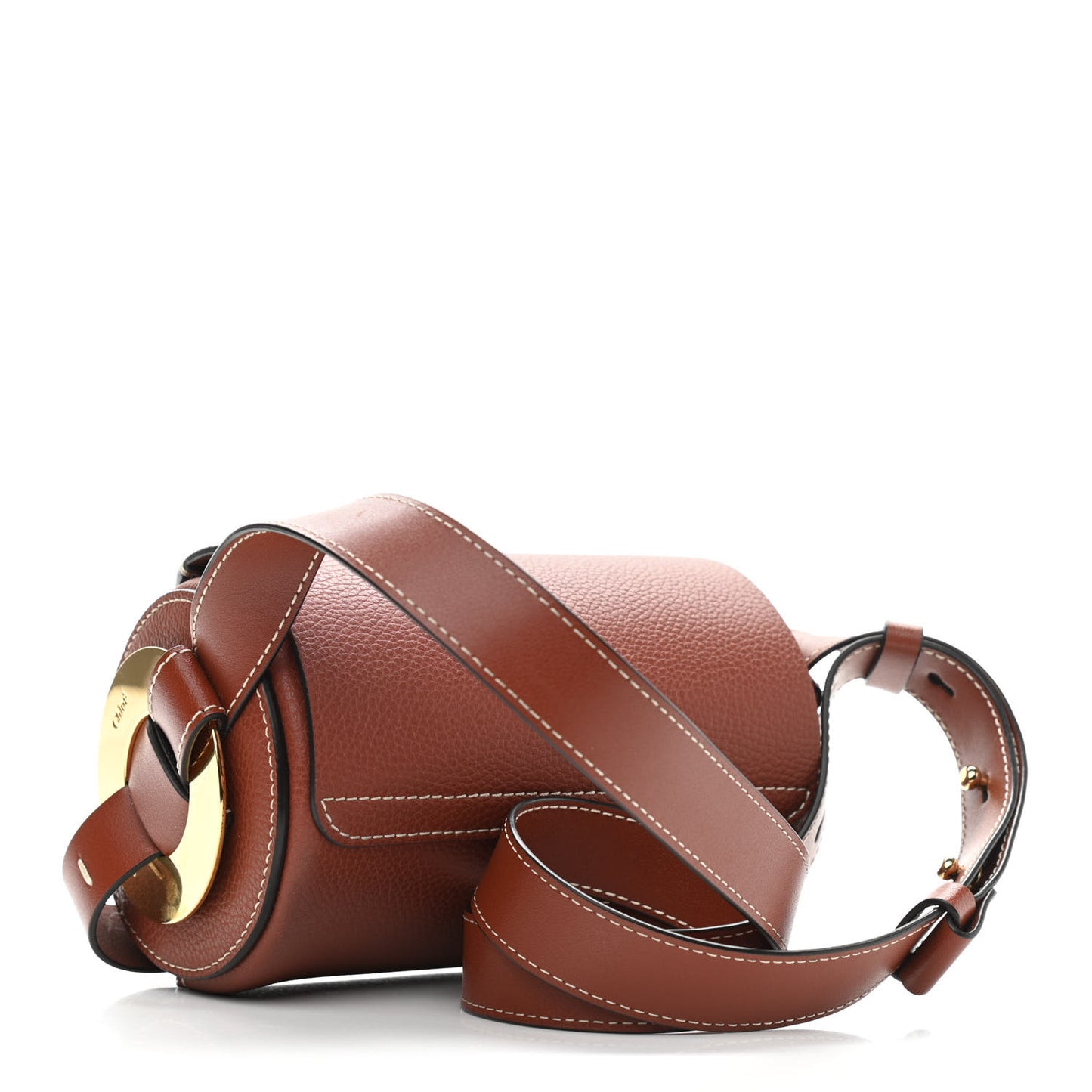 Small Grain Smooth Calfskin Mini Darryl Crossbody Sepia Brown