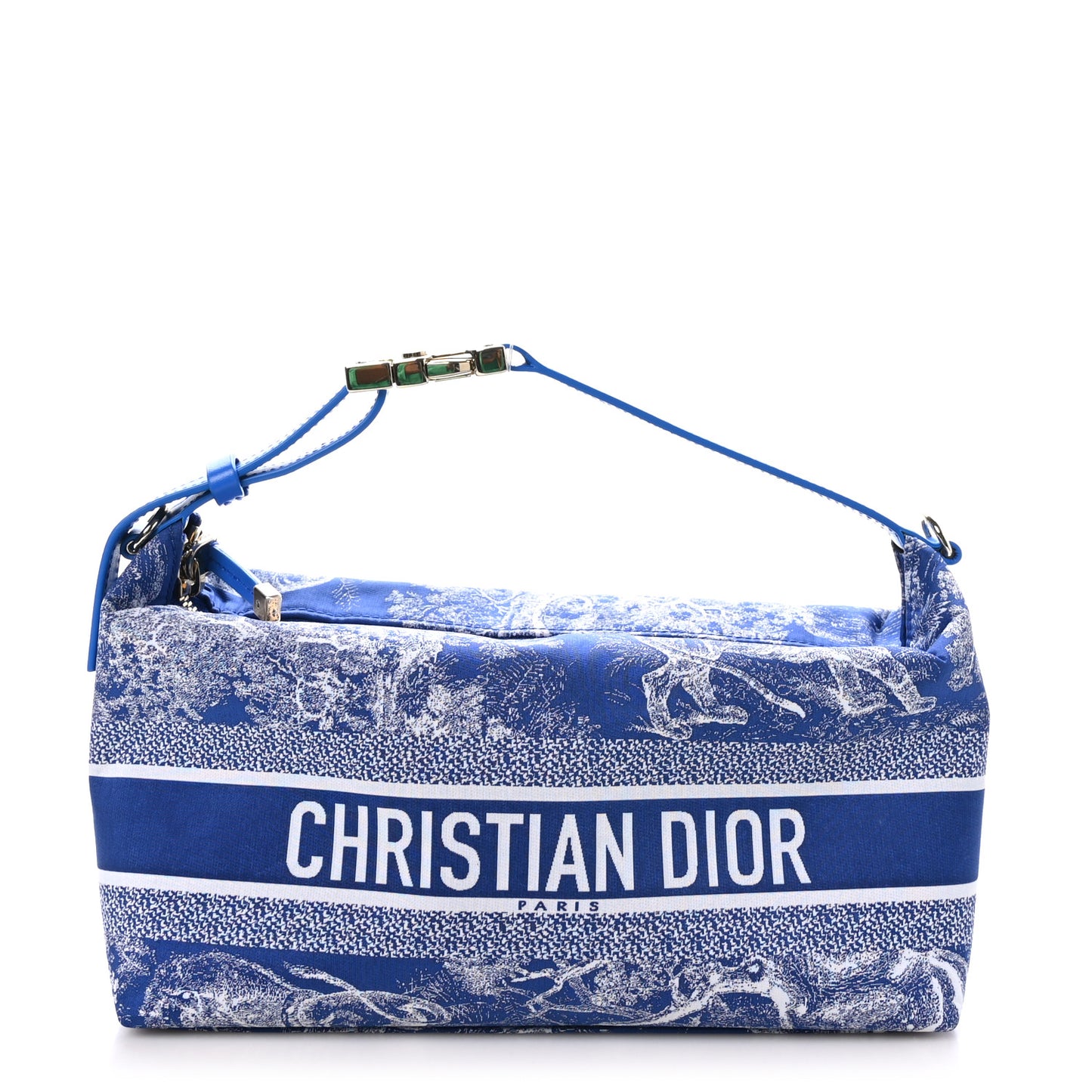 Technical Fabric Toile De Jouy DiorTravel Nomad Pouch Fluorescent Blue