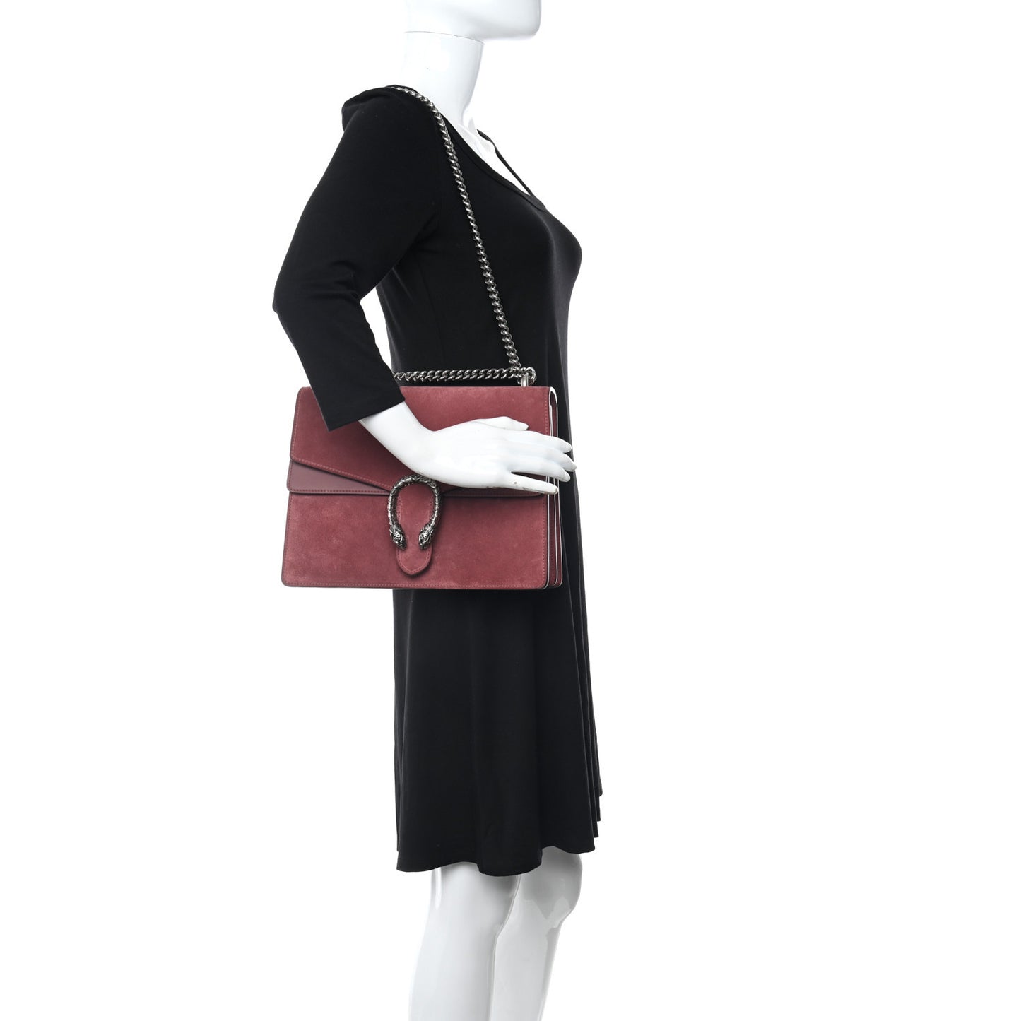 Suede Cudu Vitello Velvet Dionysus Shoulder Bag Dry Rose