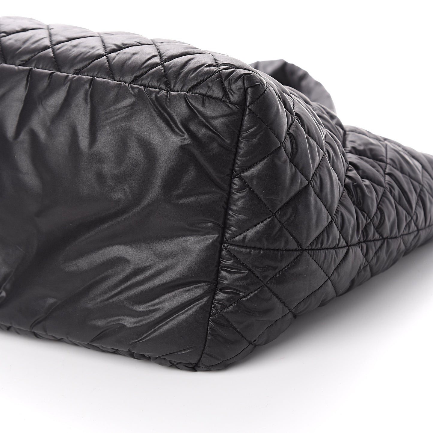 Nylon Quilted Large Coco Cocoon Tote Black