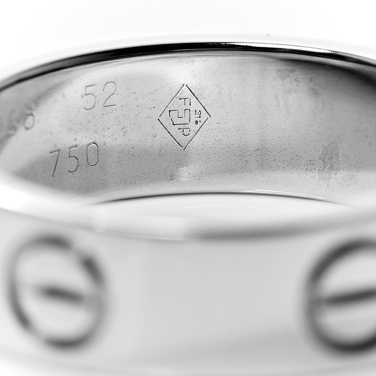 18K White Gold 5.5mm LOVE Ring 52 6