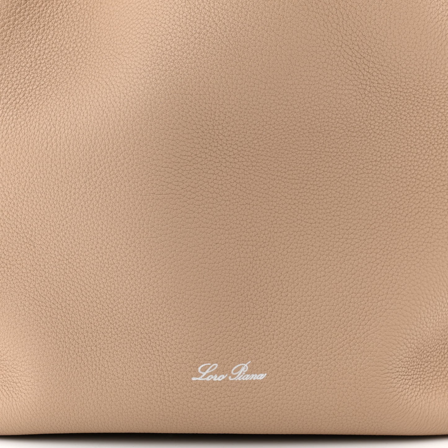 Grained Calfskin Large Bale Bag Light Mastic