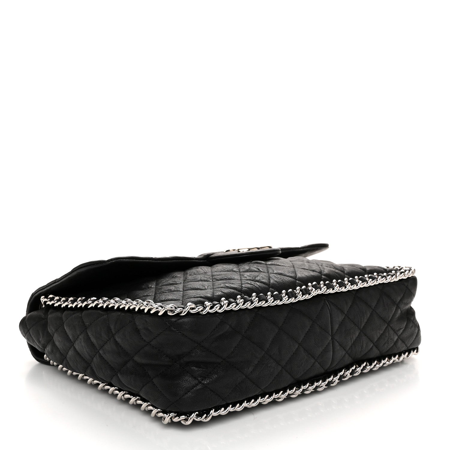 Chanel Washed Lambskin Quilted Maxi Chain Around Flap Black 4 of 10