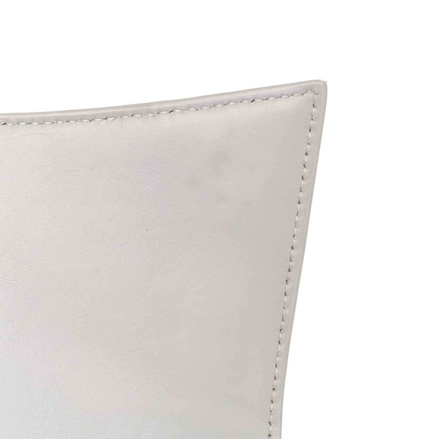 Calfskin Crocodile Embossed Small Hourglass Top Handle Bag White