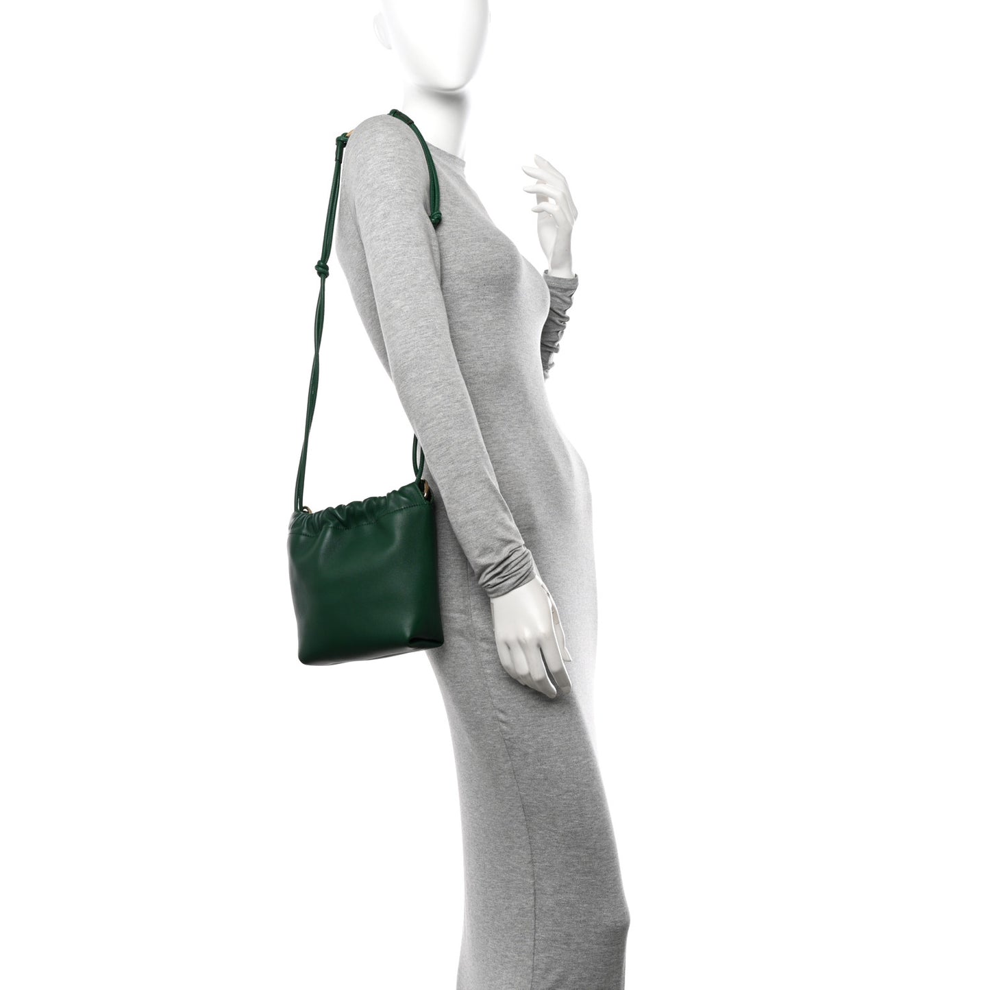 Nappa Mini Vlogo Pouf Bucket Bag Amazon Green