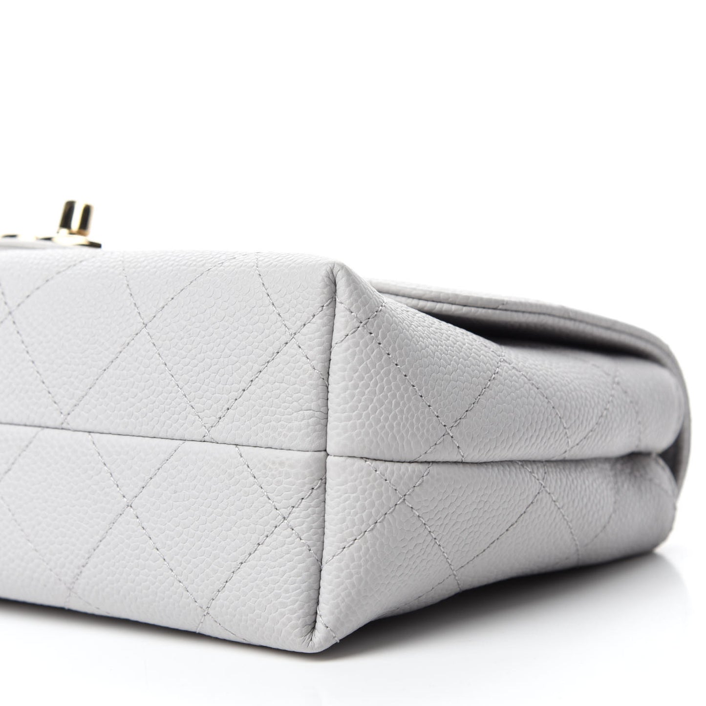 Caviar Quilted Small City Walk Flap Light Grey