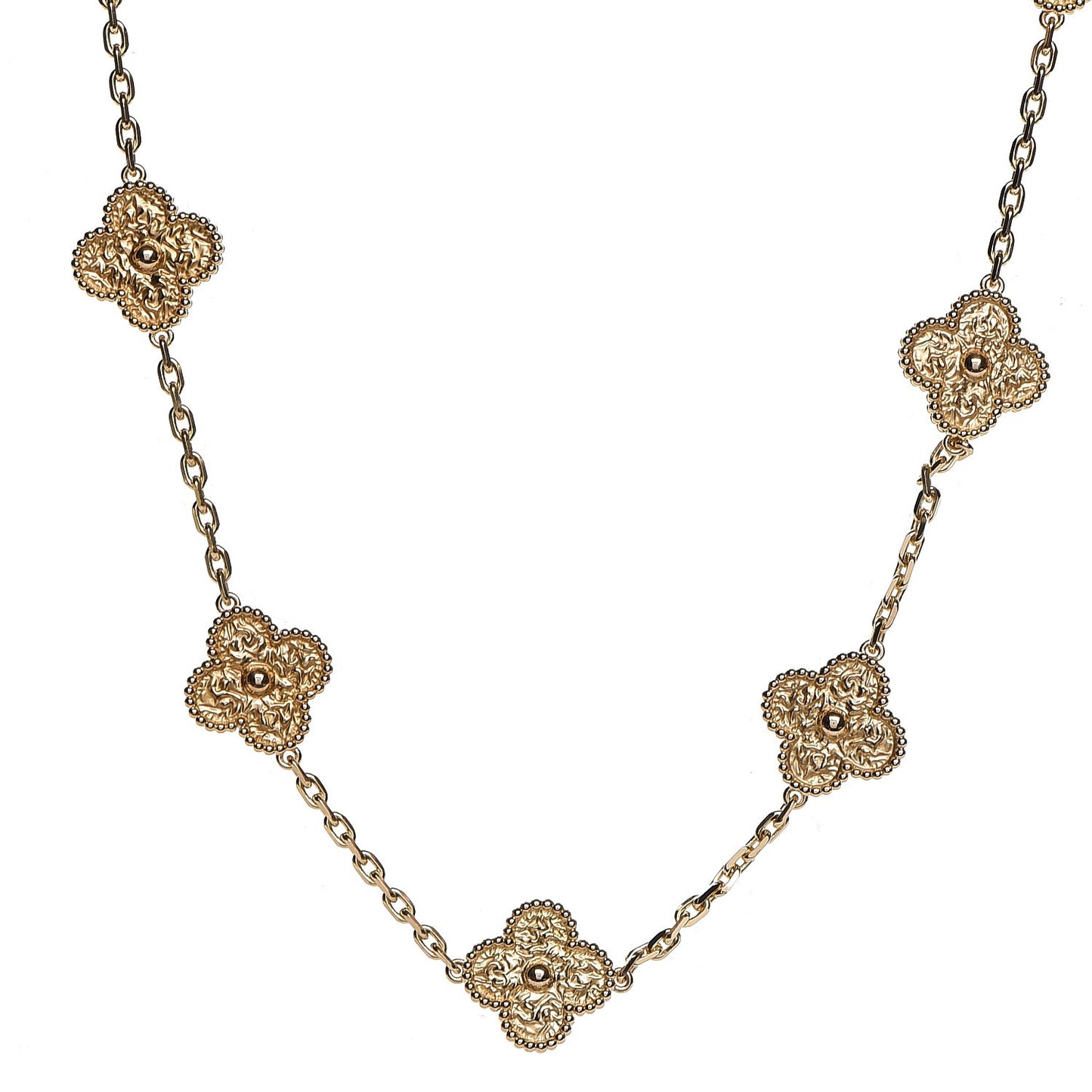 18K Yellow Gold 10 Motifs Vintage Alhambra Necklace