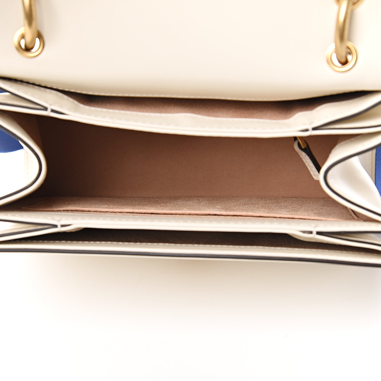 Calfskin Sylvie Web Small Queen Margaret Top Handle Bag White