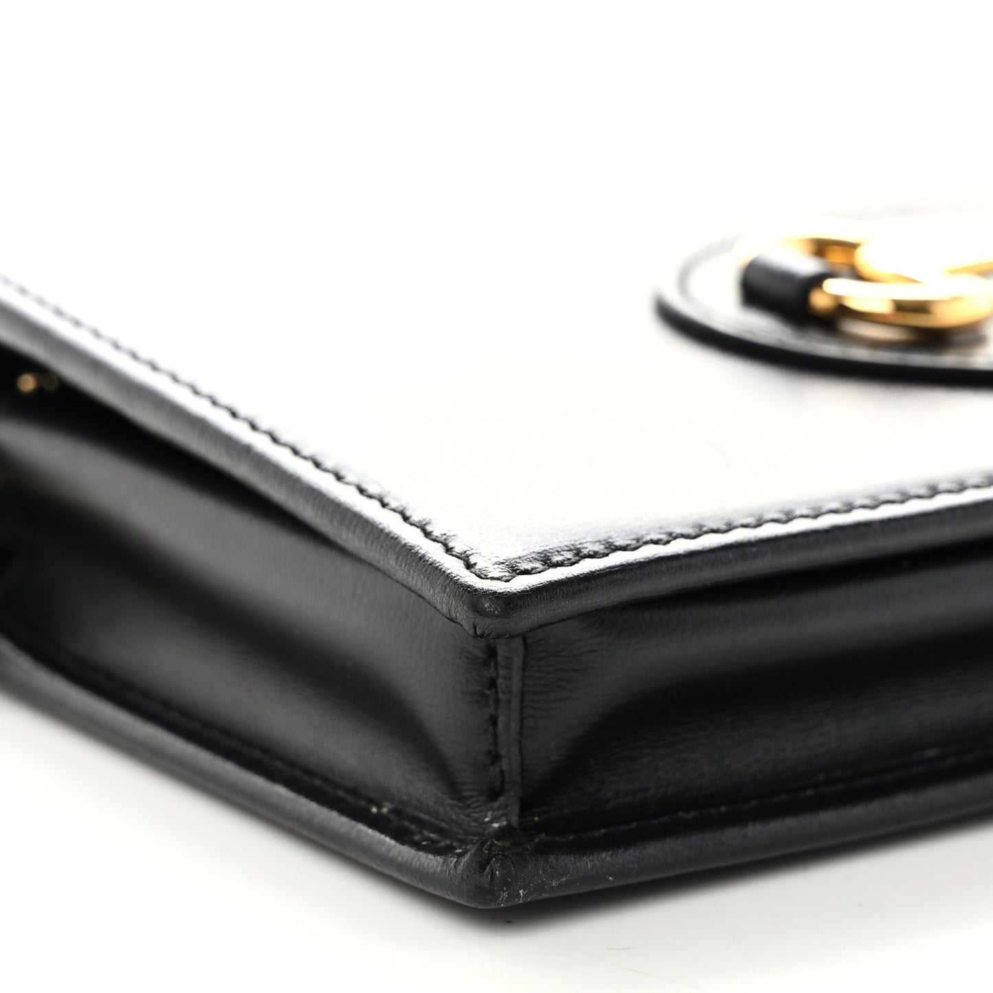 Boarded Plutone Calfskin Horsebit 1955 Wallet On Chain Black