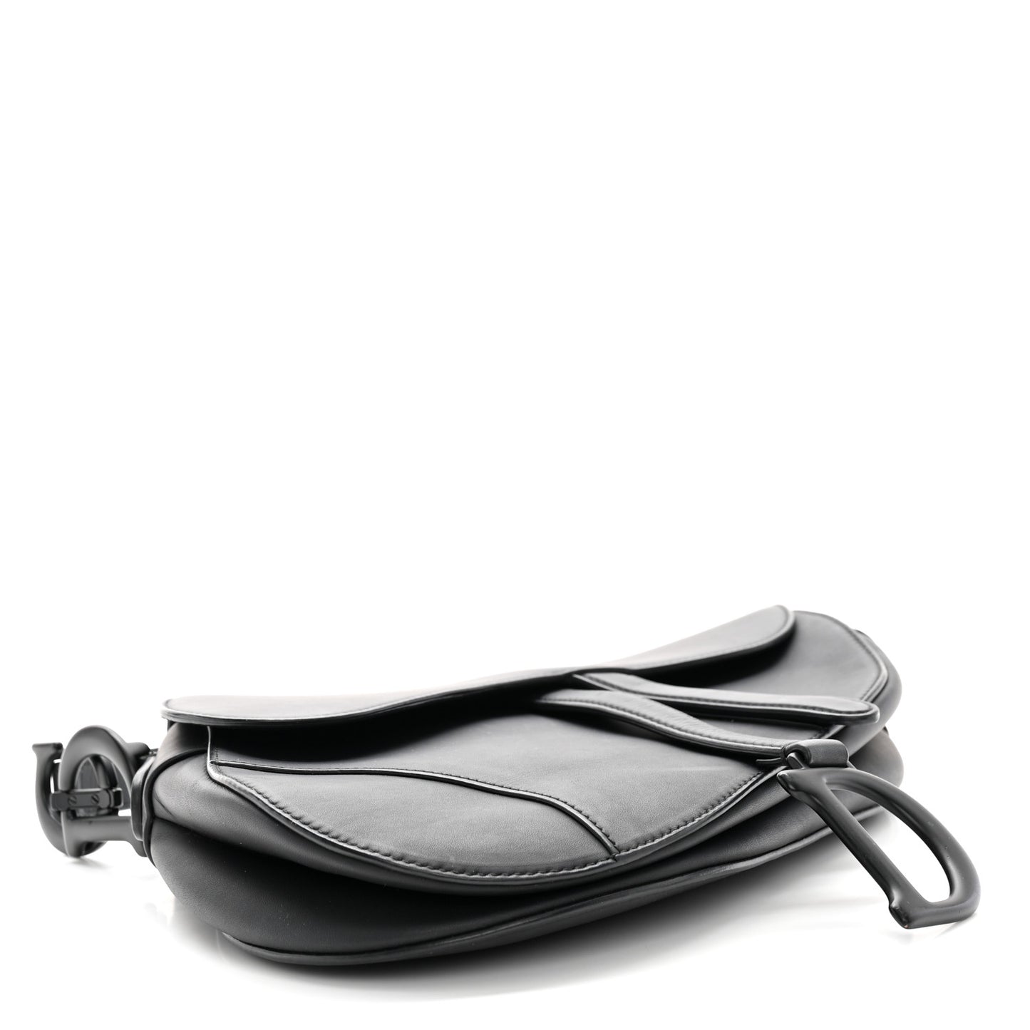 Ultra Matte Calfskin Saddle Bag Black