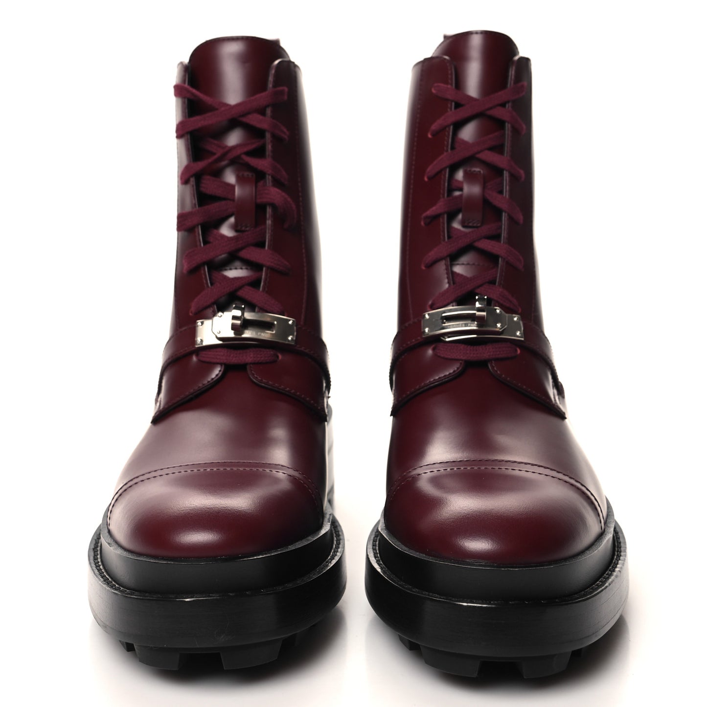 Glossed Calfskin Funk Ankle Boots 38 Rouge H