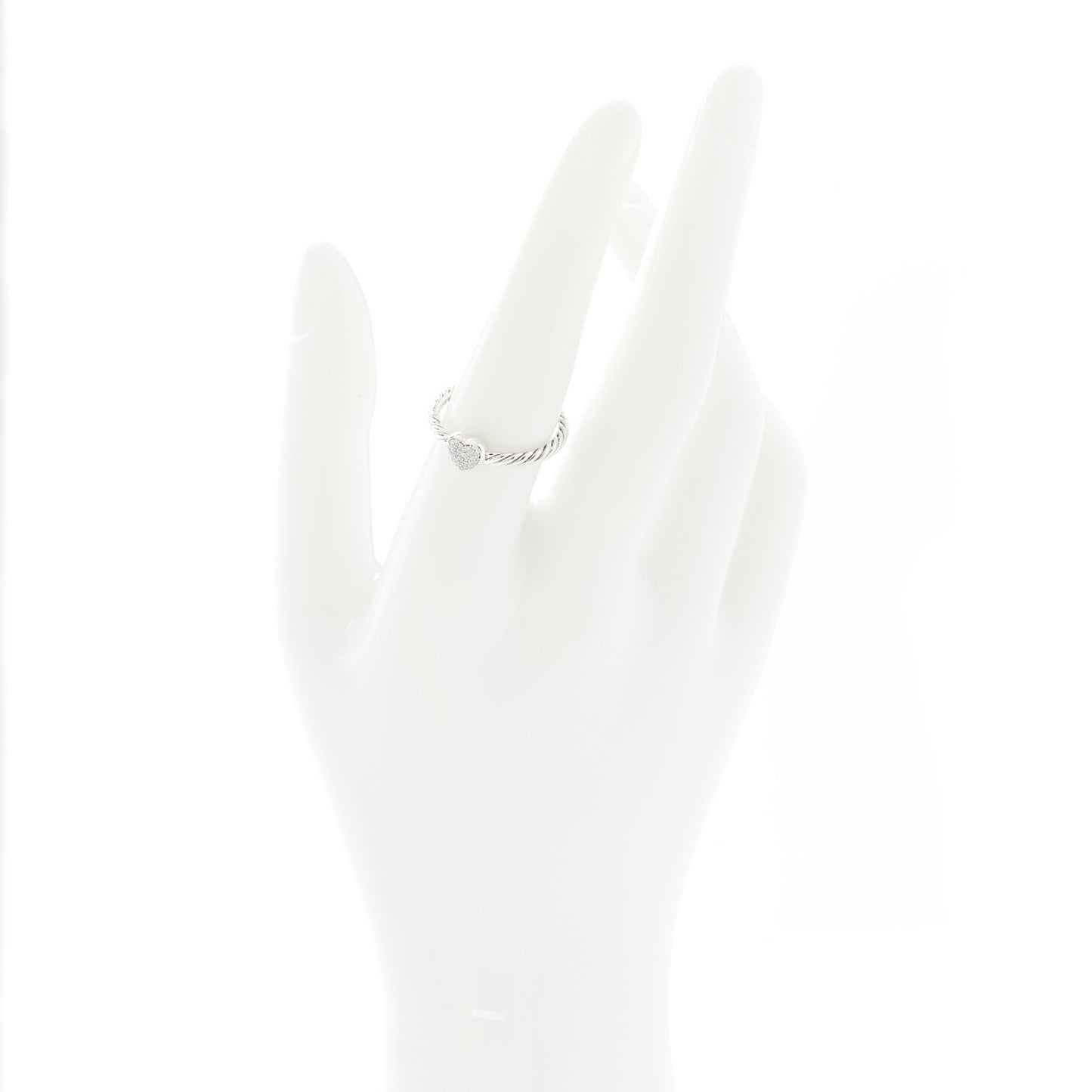 Sterling Silver Diamond Cable Classics Heart Ring 56 7.5