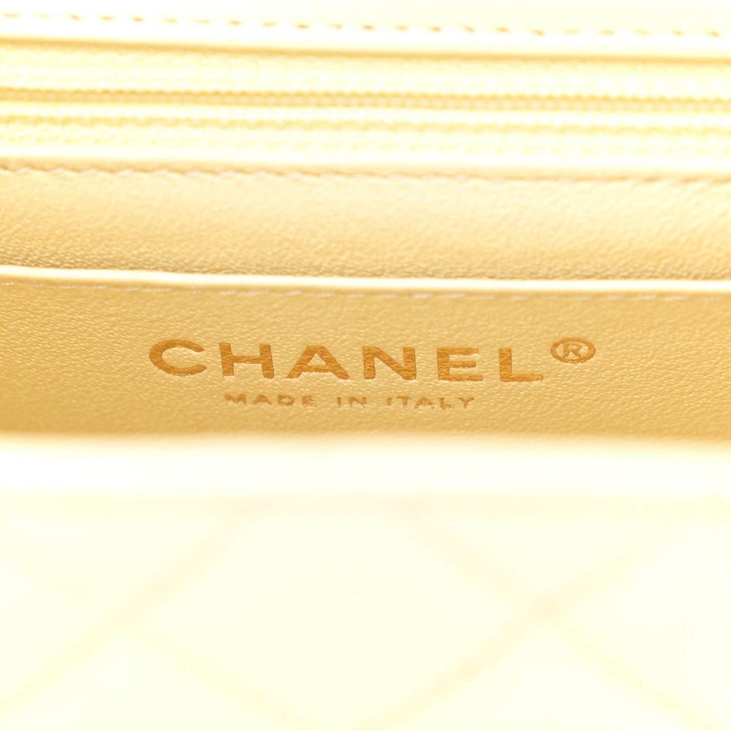 Lambskin Quilted Mini Square Flap Light Yellow