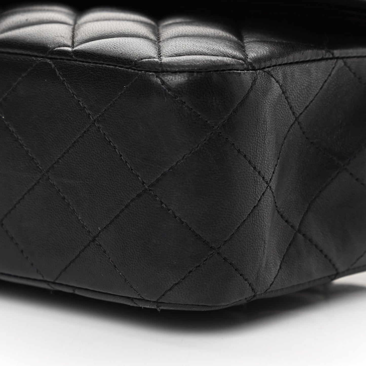 Lambskin Quilted Medium Double Flap Black