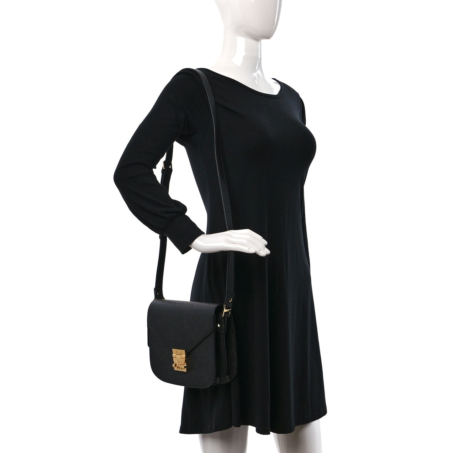 Grained Calfskin Patricia Park Avenue Crossbody Bag Black