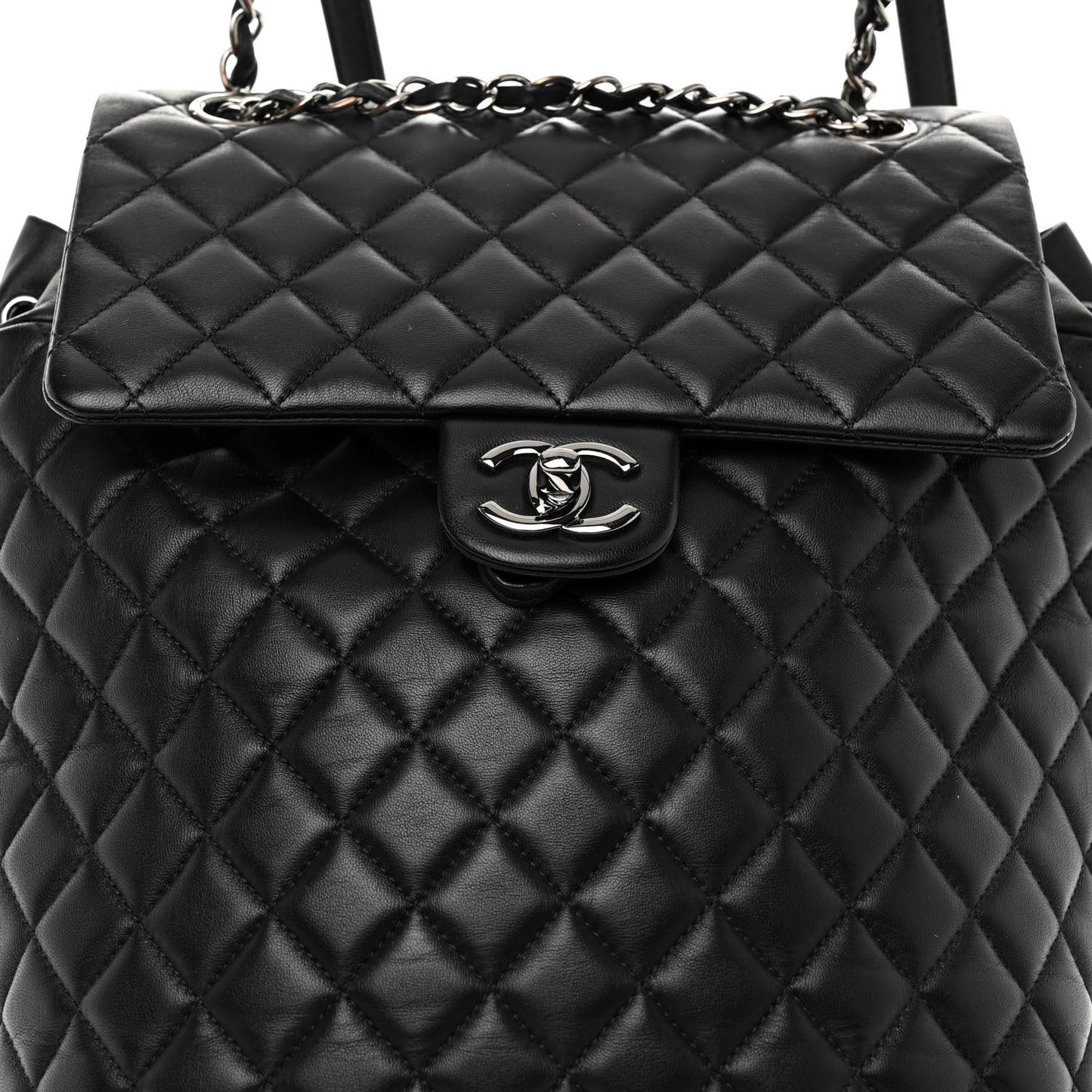 Lambskin Quilted Large Urban Spirit Backpack Black