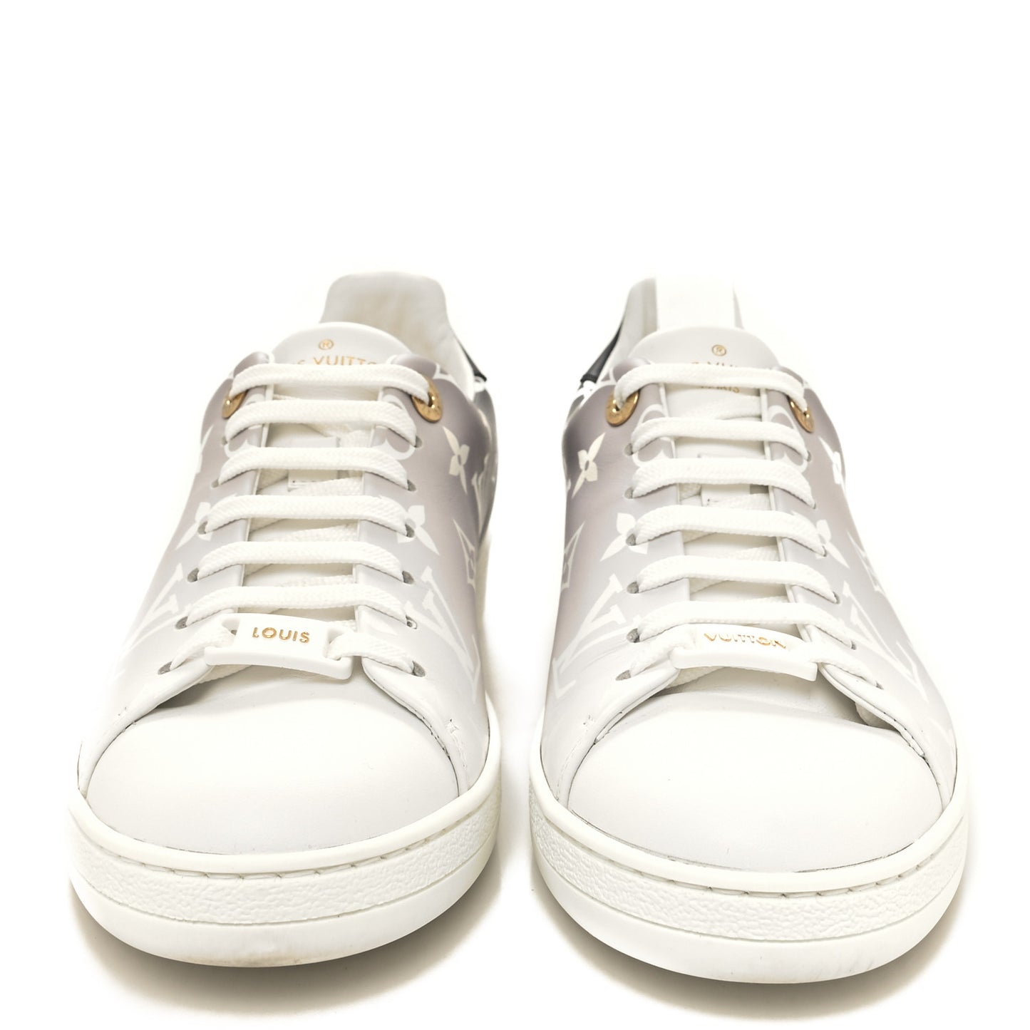 Calfskin Monogram Frontrow Sneakers 37 White Black
