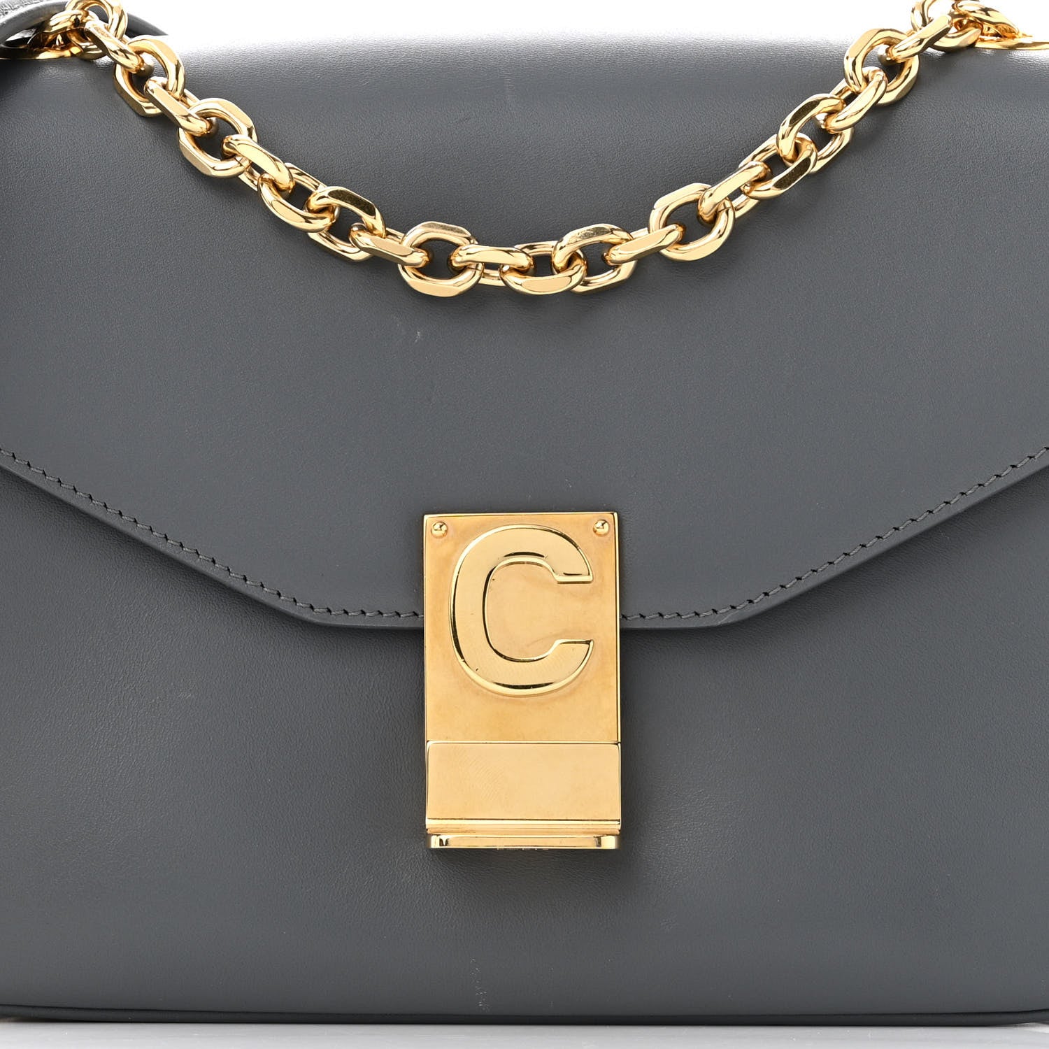 Celine Shiny Calfskin Medium C Bag Grey 8 of 11