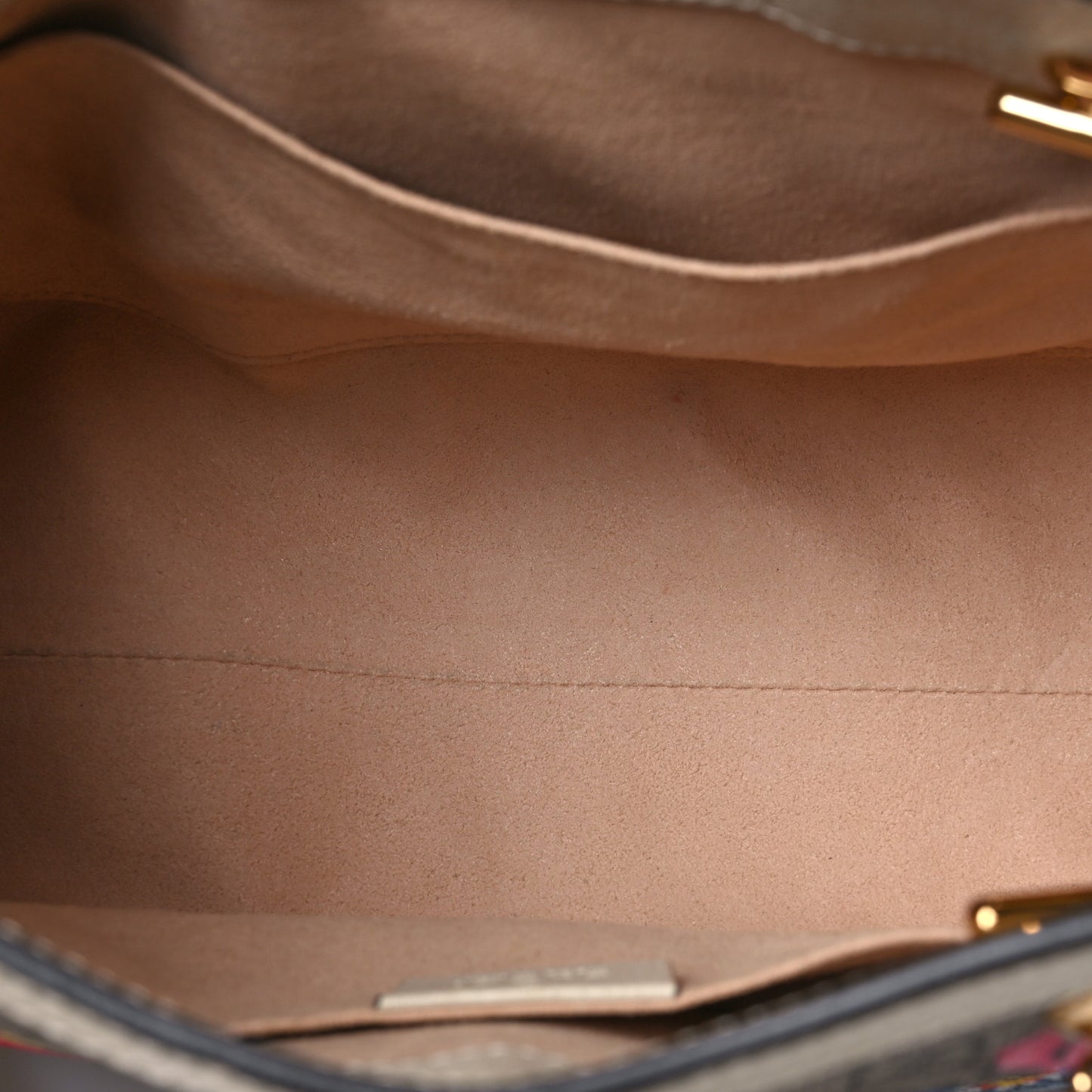 GG Supreme Monogram Flora Textured Calfskin Small Padlock Tote Beige Ebony Multicolor Mystic White