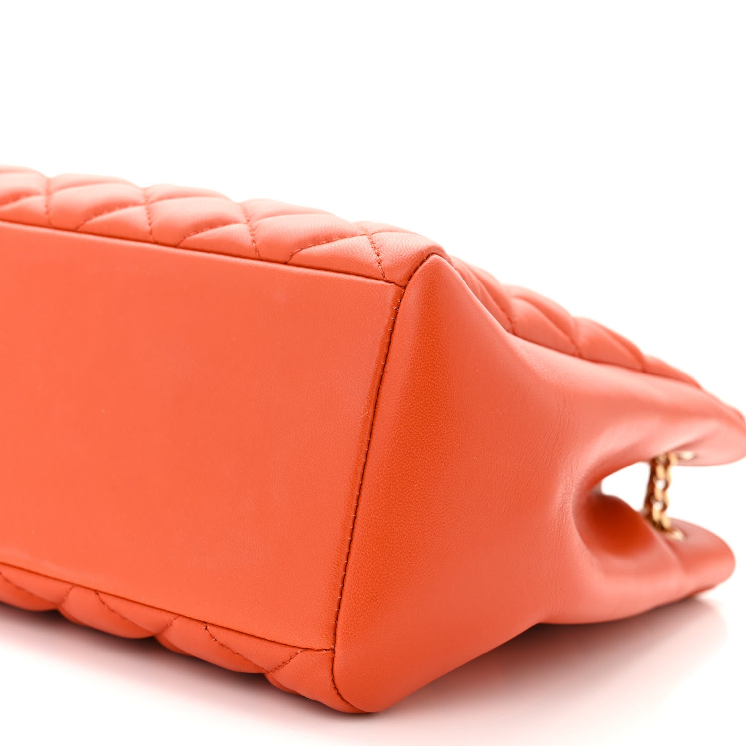 Versace Nappa Quilted Medusa Chain Shoulder Bag Dark Orange 9 of 9