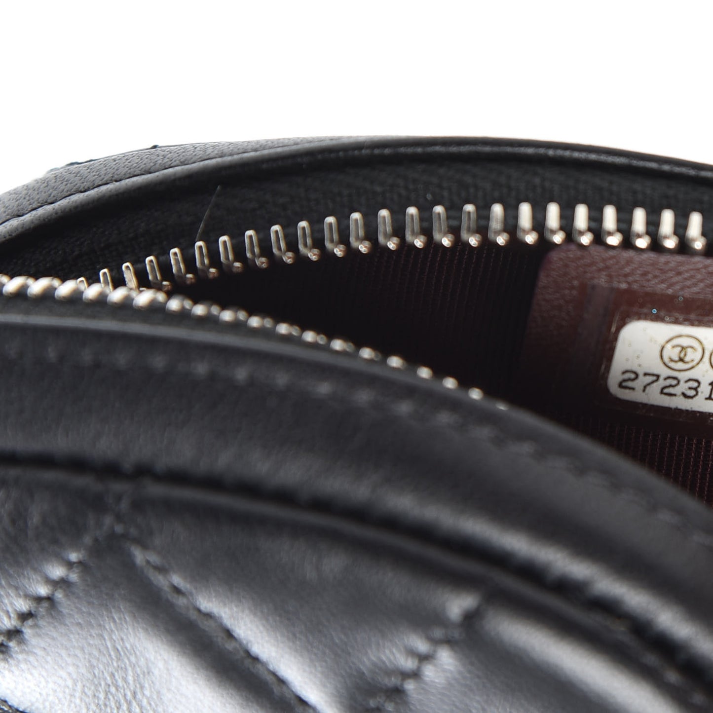 Lambskin Quilted Zip Around Classic Coin Purse Black