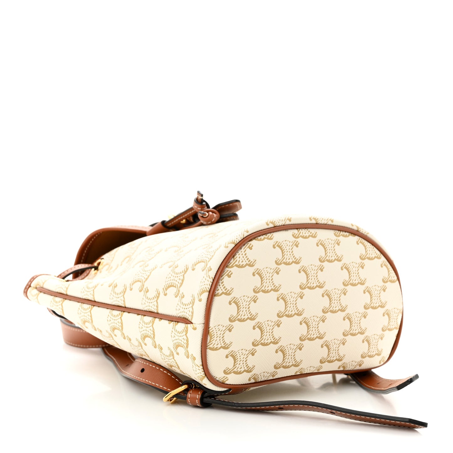 Triomphe Canvas Calfskin Mini Folco Backpack White