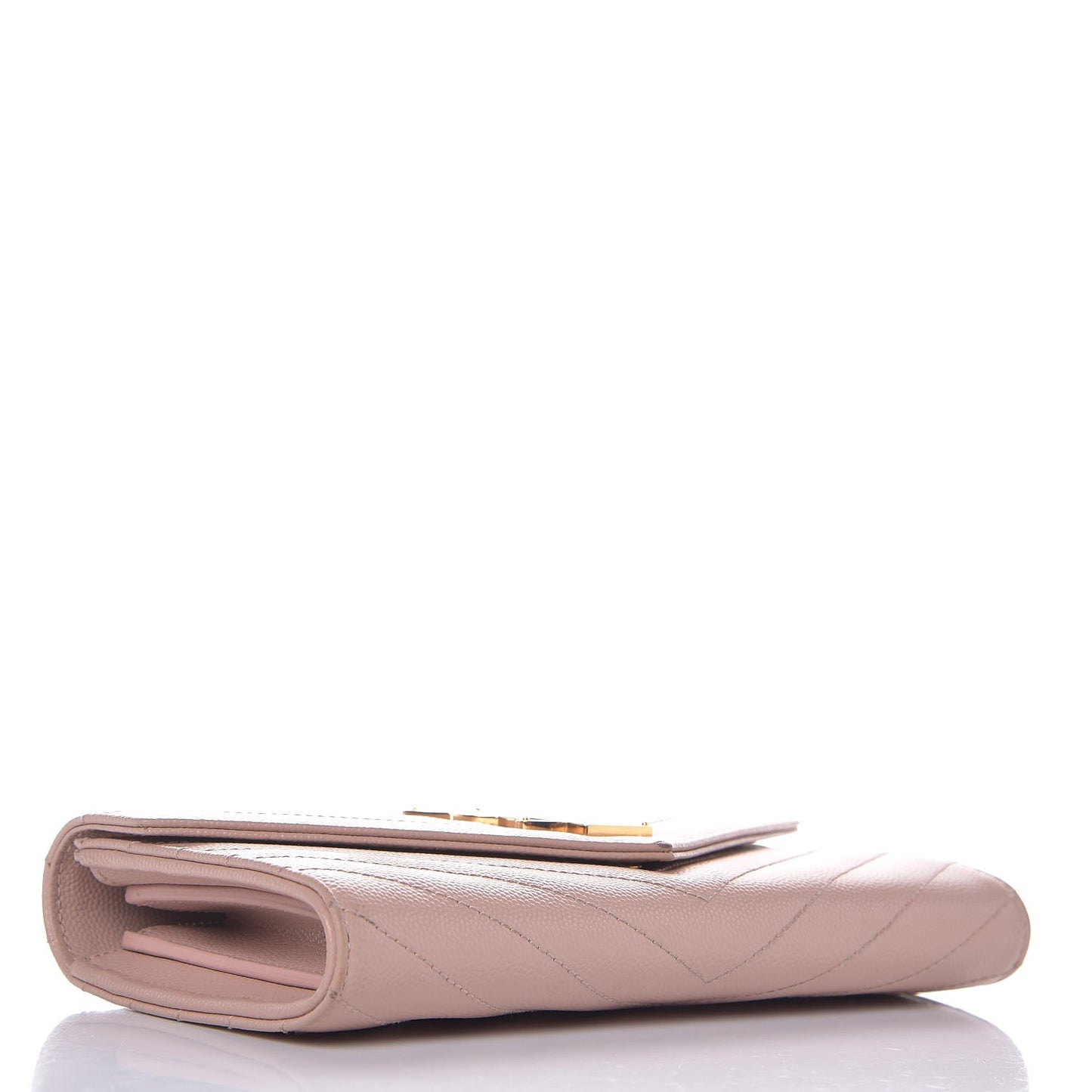 Grain De Poudre Matelasse Chevron Monogram Wallet Pale Pink