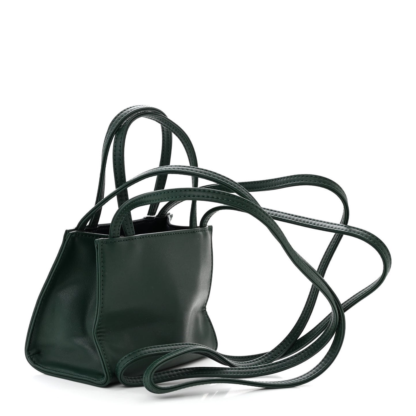 Vegan Leather Small Shopping Bag Dark Olive