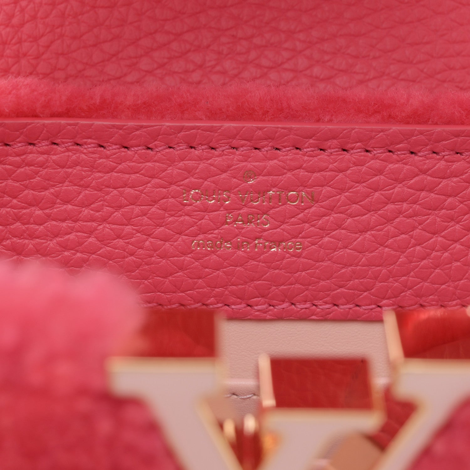 Louis Vuitton Shearling Calfskin Capucines Mini Pink 6 of 10