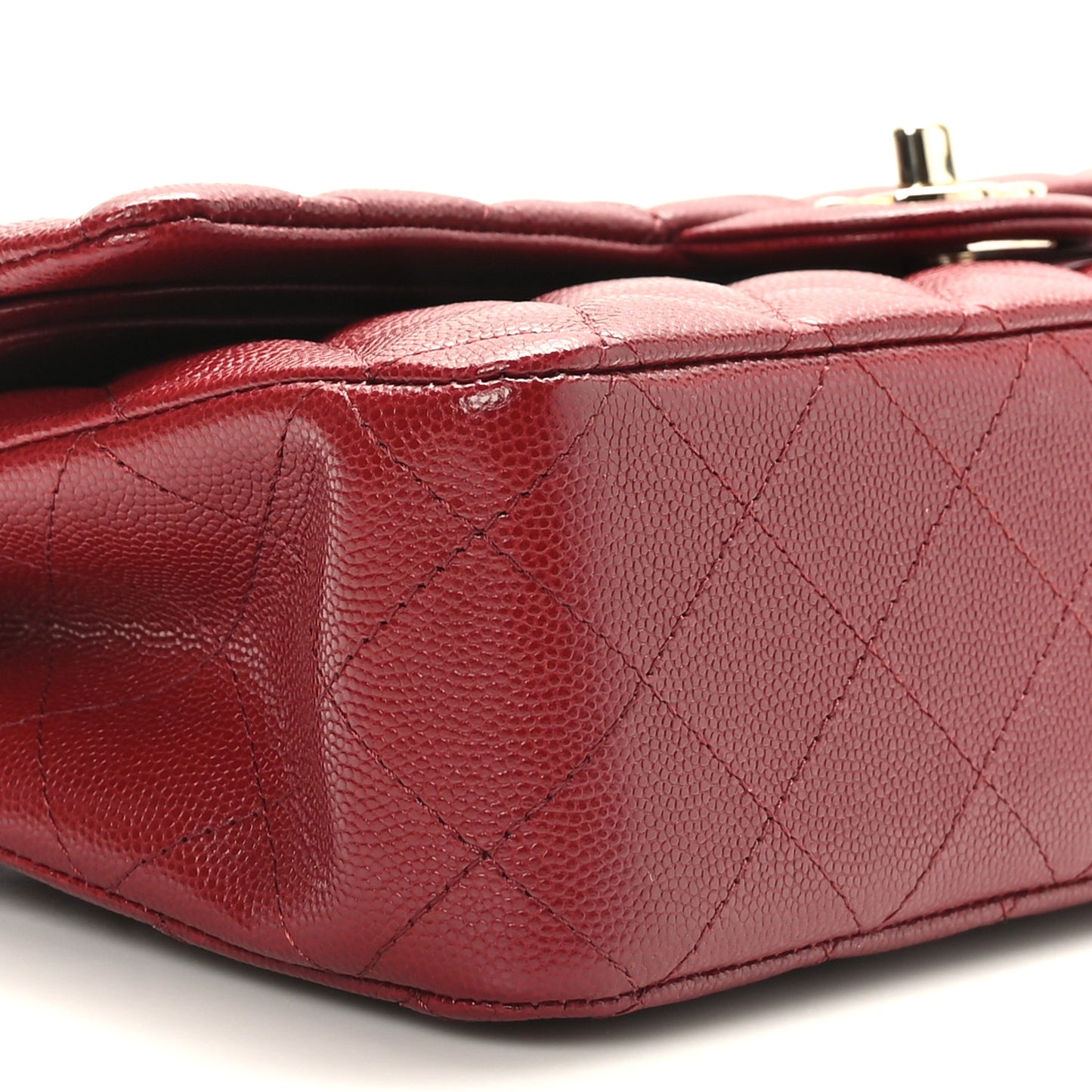 Caviar Quilted Medium Double Flap Burgundy