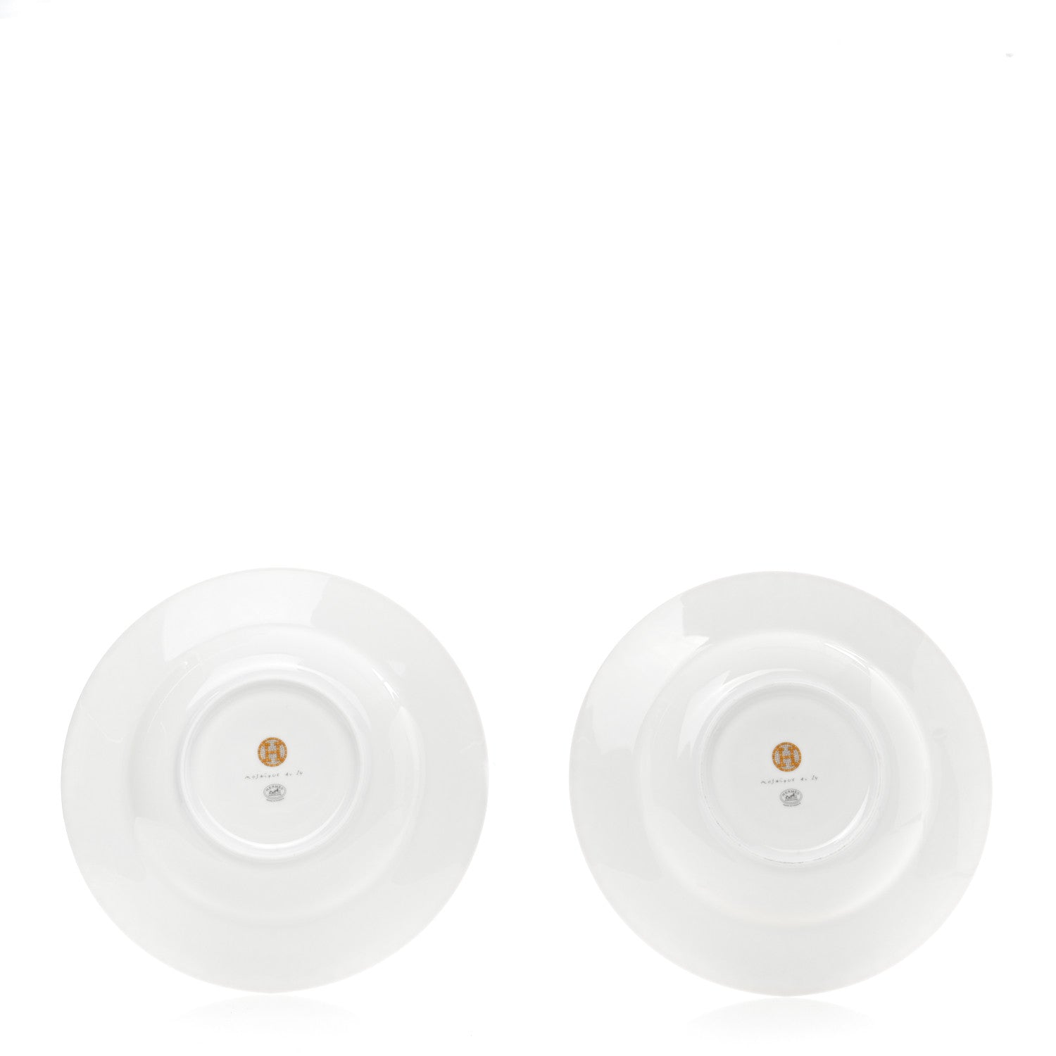 Hermes Porcelain Mosaique Au 24 Platine Soup Plate Set of 2 2 of 7