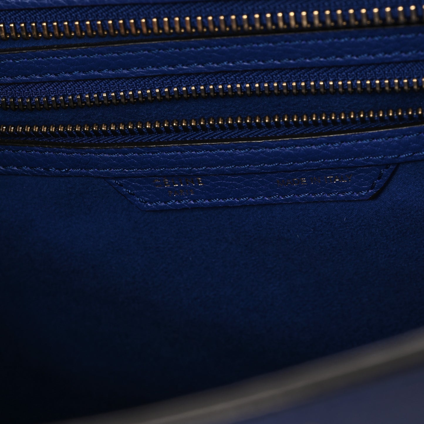 Drummed Calfskin Micro Luggage Indigo
