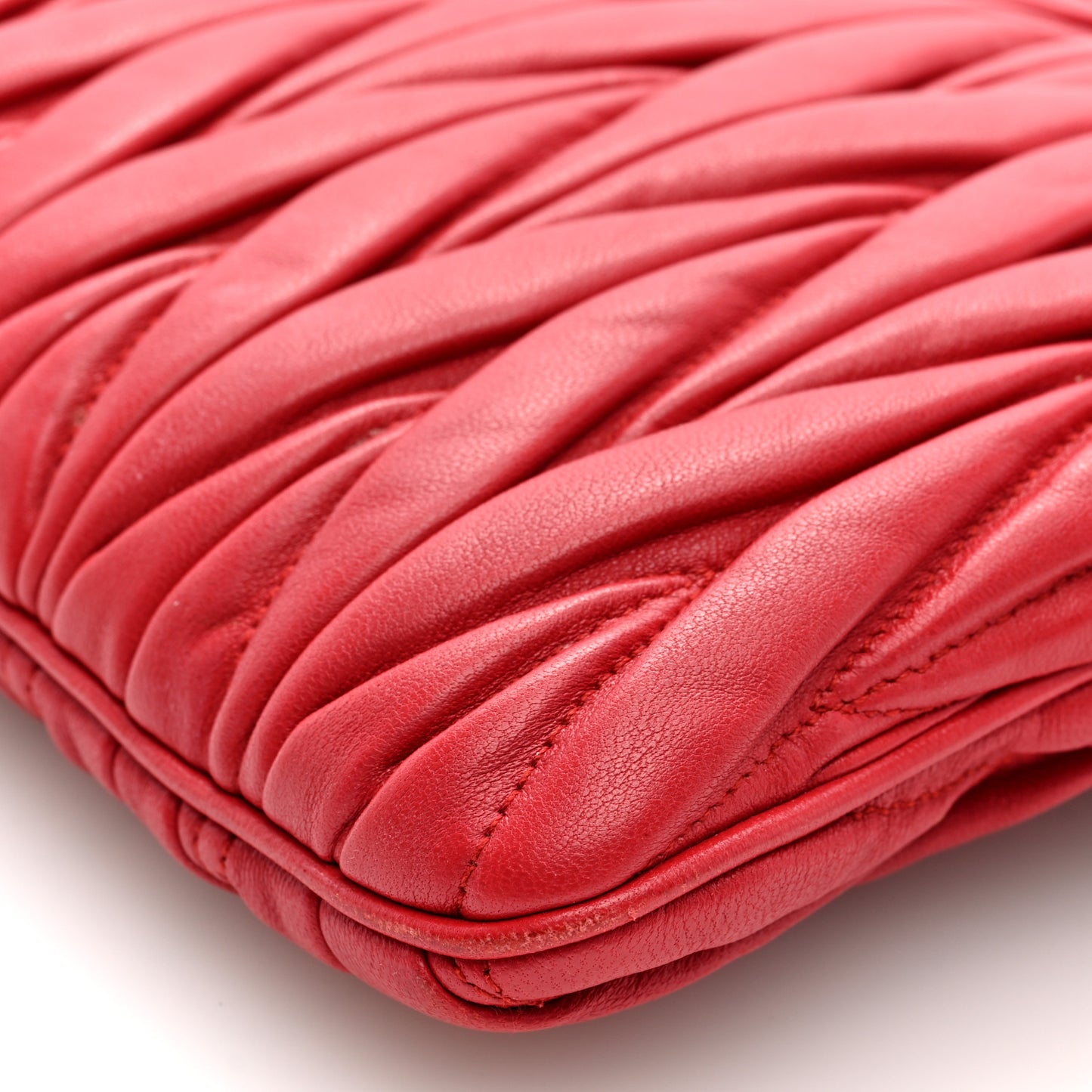 Nappa Matelasse Crossbody Clutch Red