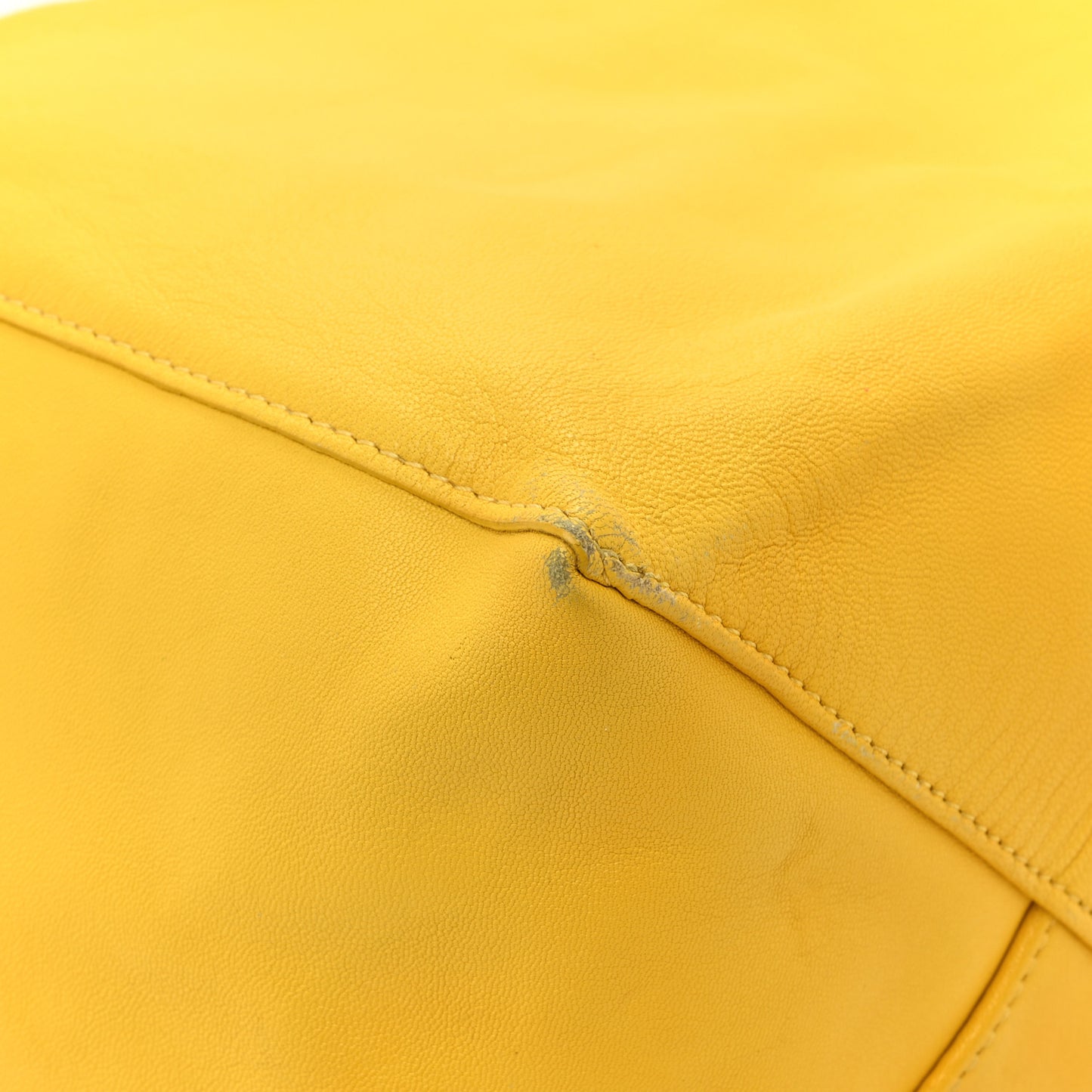 Lambskin Vertical Bi-Cabas White Sun Yellow