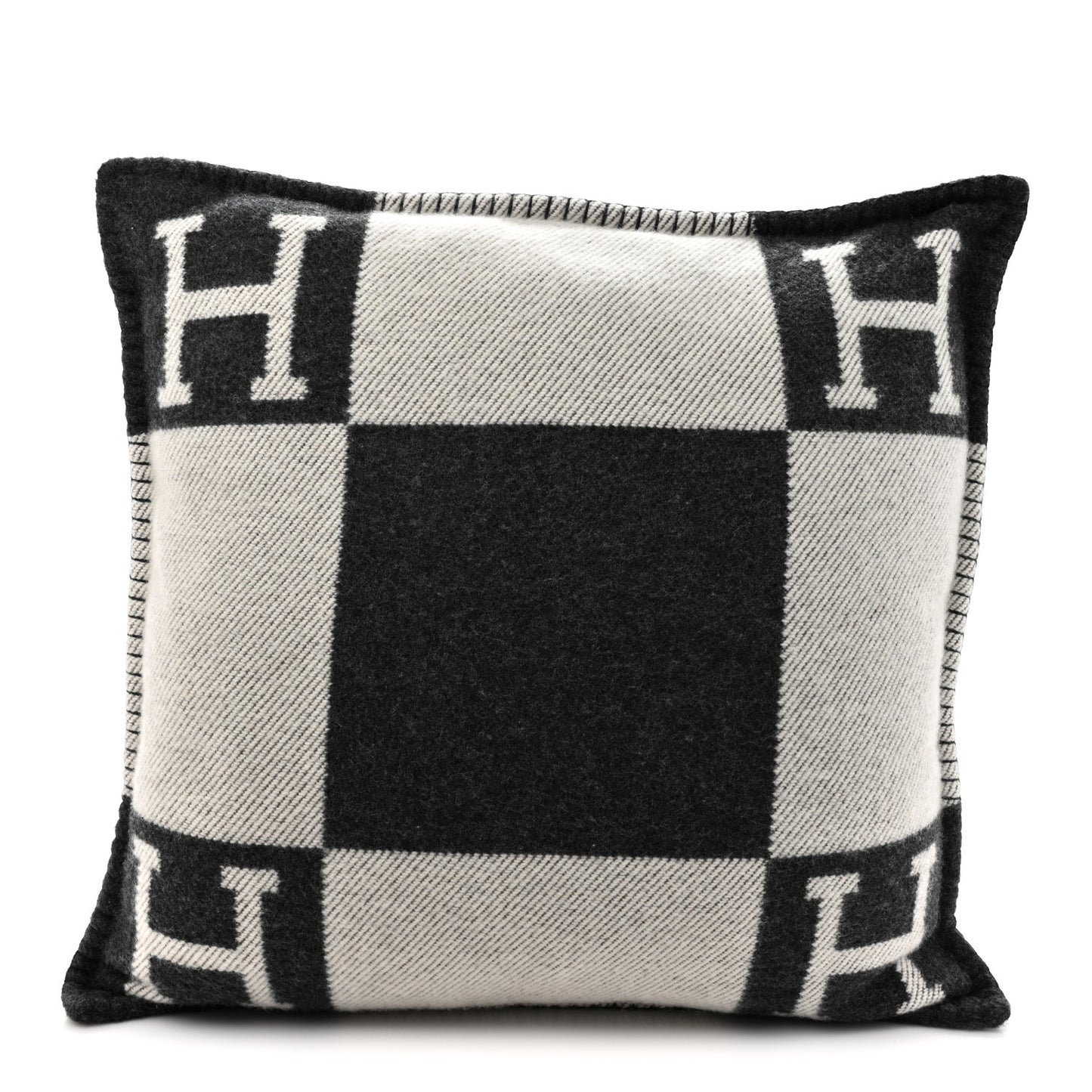 Wool Cashmere Avalon Pillow PM Ecru Gris Fonce