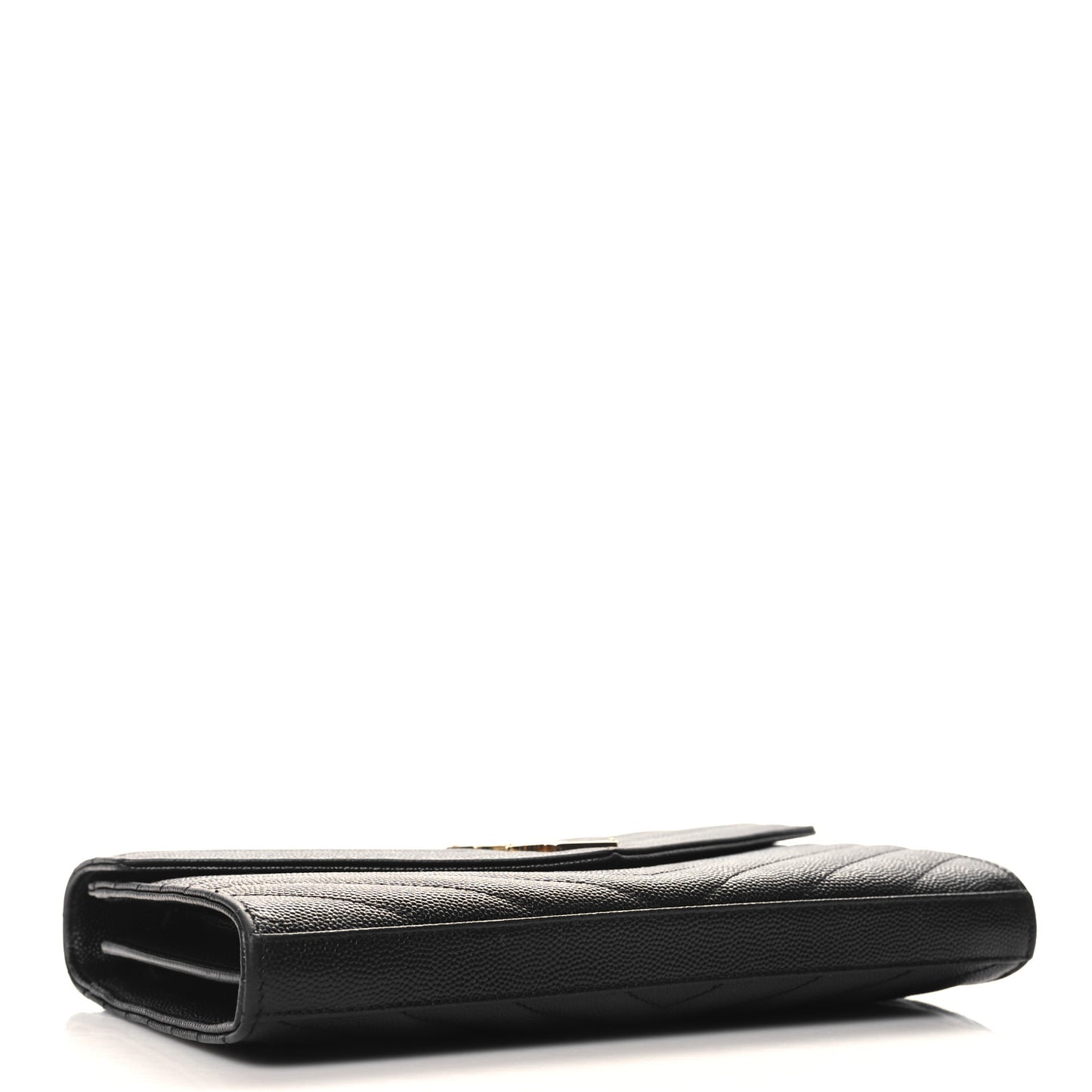 Grain De Poudre Matelasse Chevron Monogram Chain Wallet Black