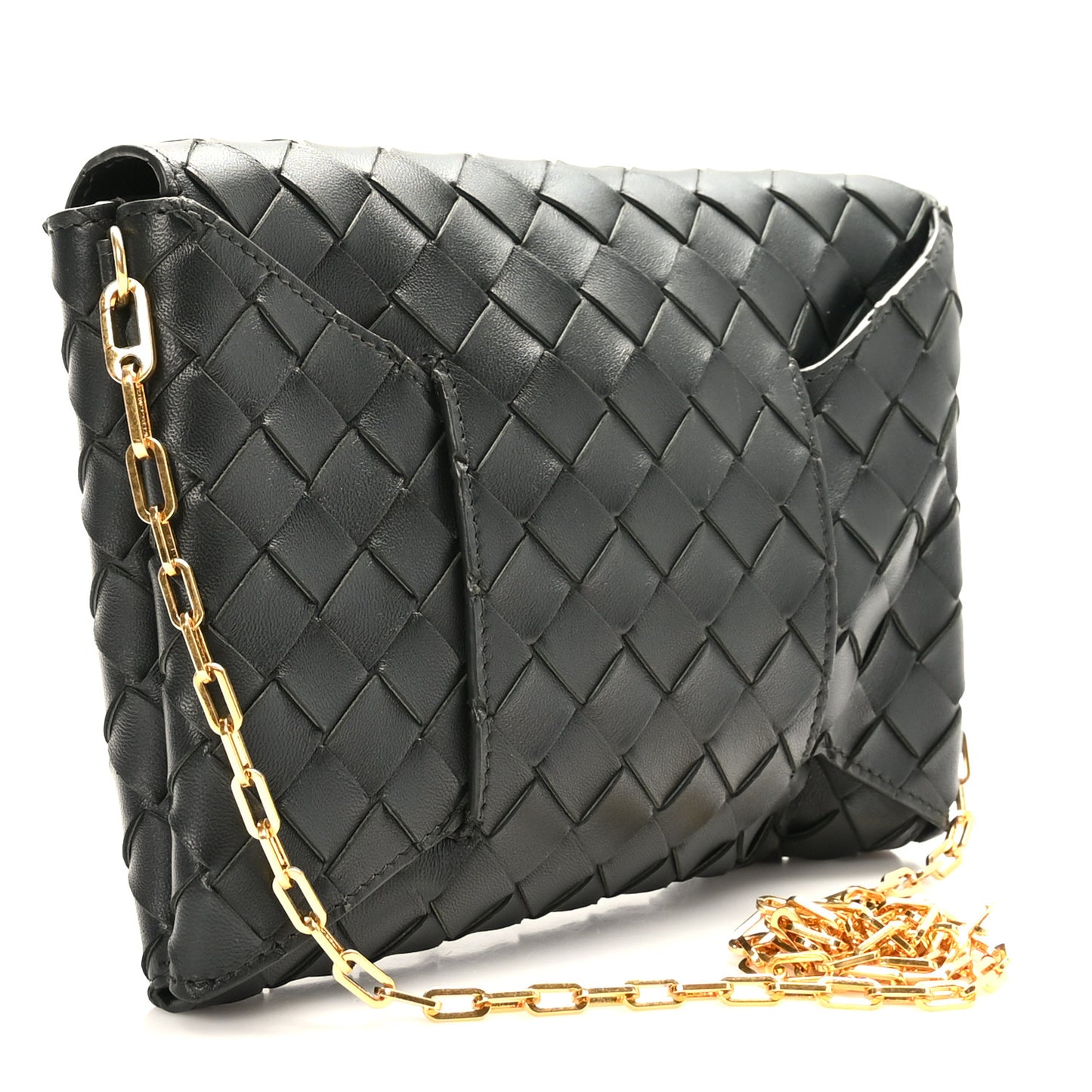 Nappa Intrecciato Envelope Pouch Black