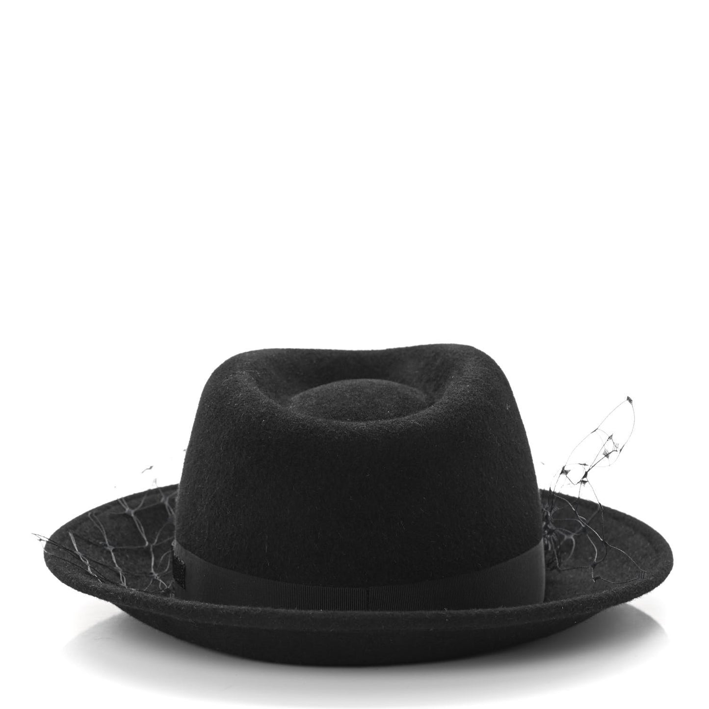 Rabbit Felt Veil Hat 57 Black