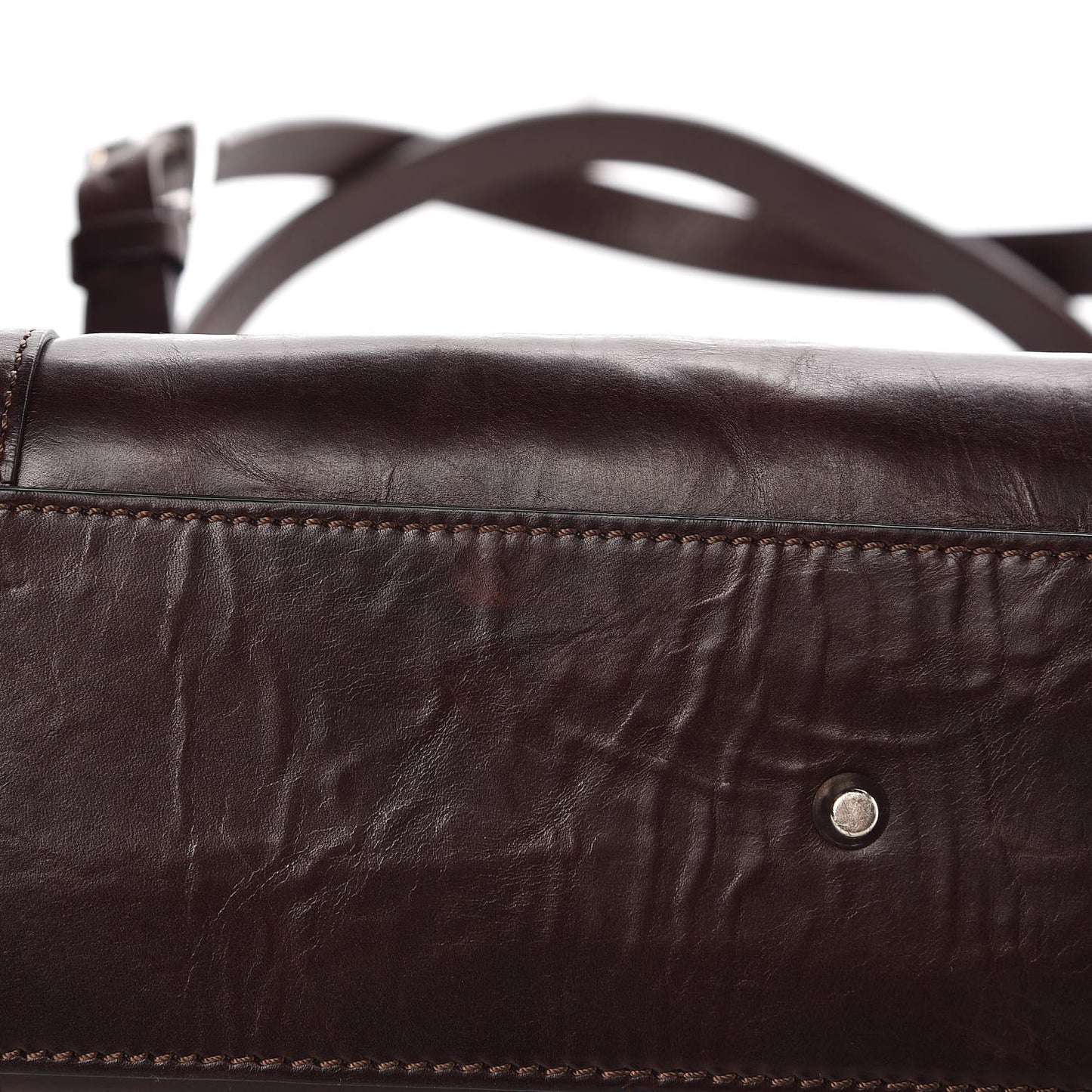 Calfskin Hardcore Pierced Shoulder Bag Brown