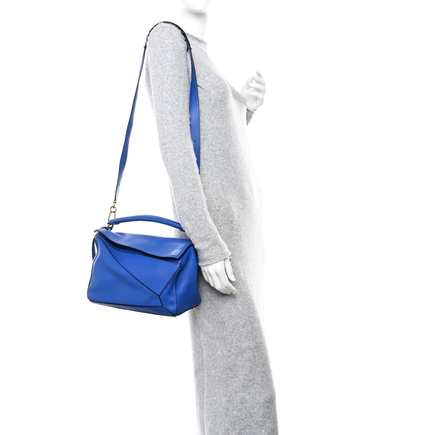 Calfskin Medium Puzzle Bag Marine