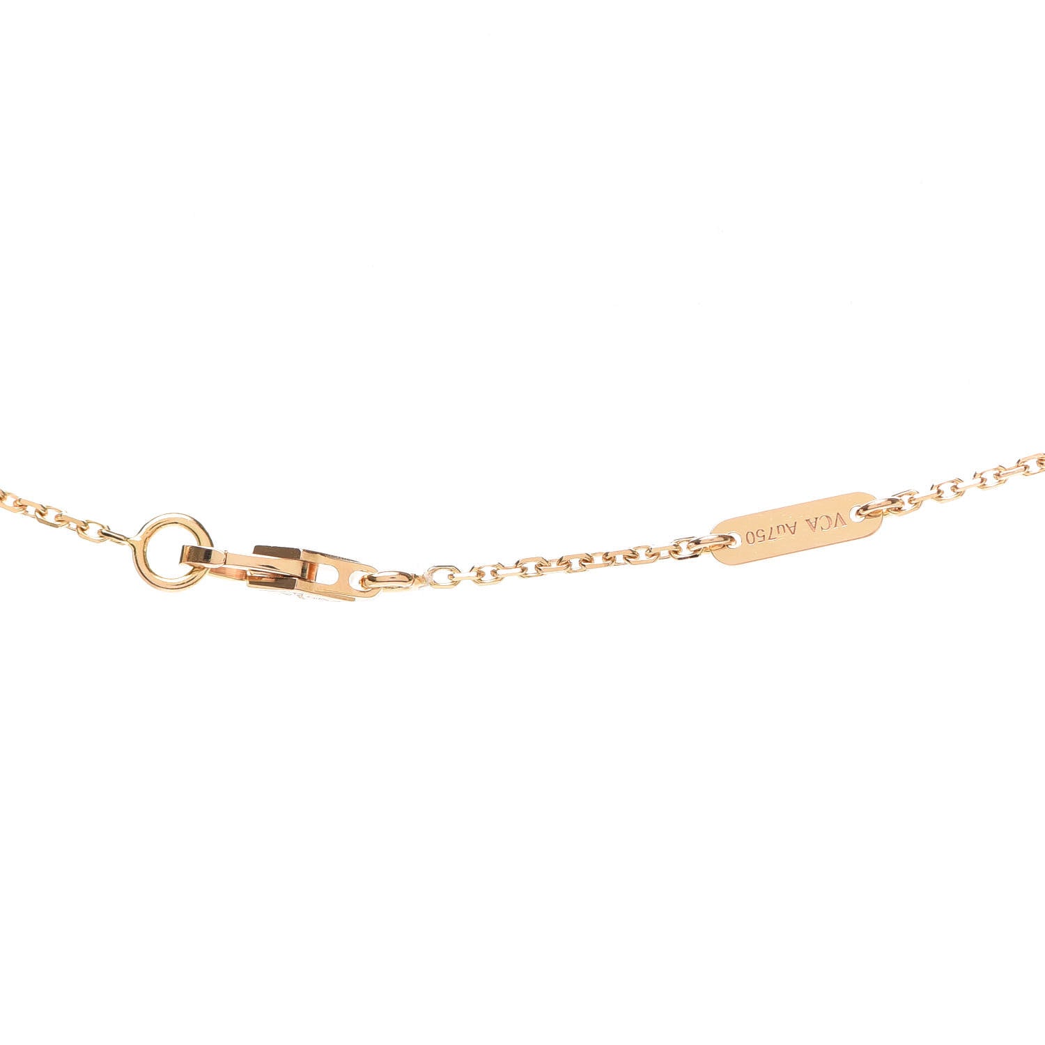 Van Cleef & Arpels 18K Rose Gold Carnelian Sweet Alhambra Pendant Necklace 4 of 5