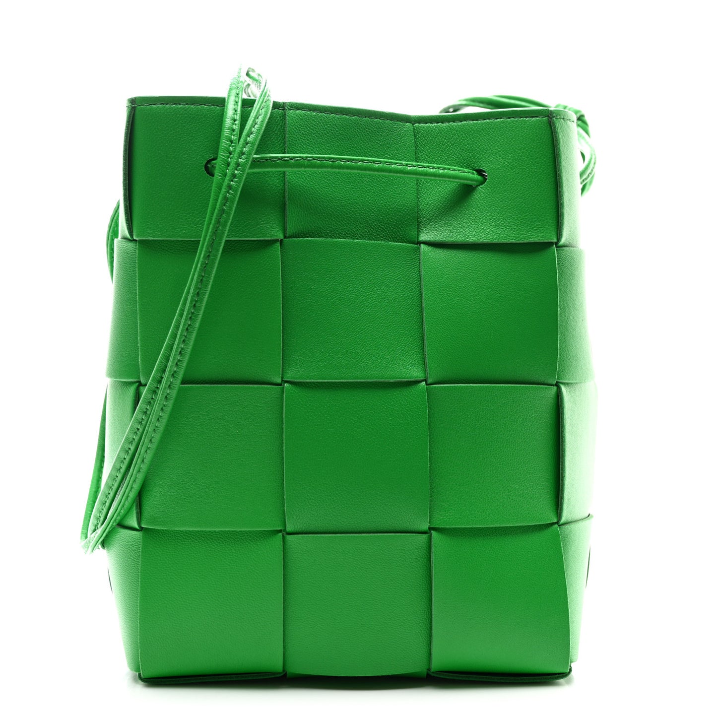 Nappa Maxi Intrecciato Small Cassette Bucket Bag Parakeet