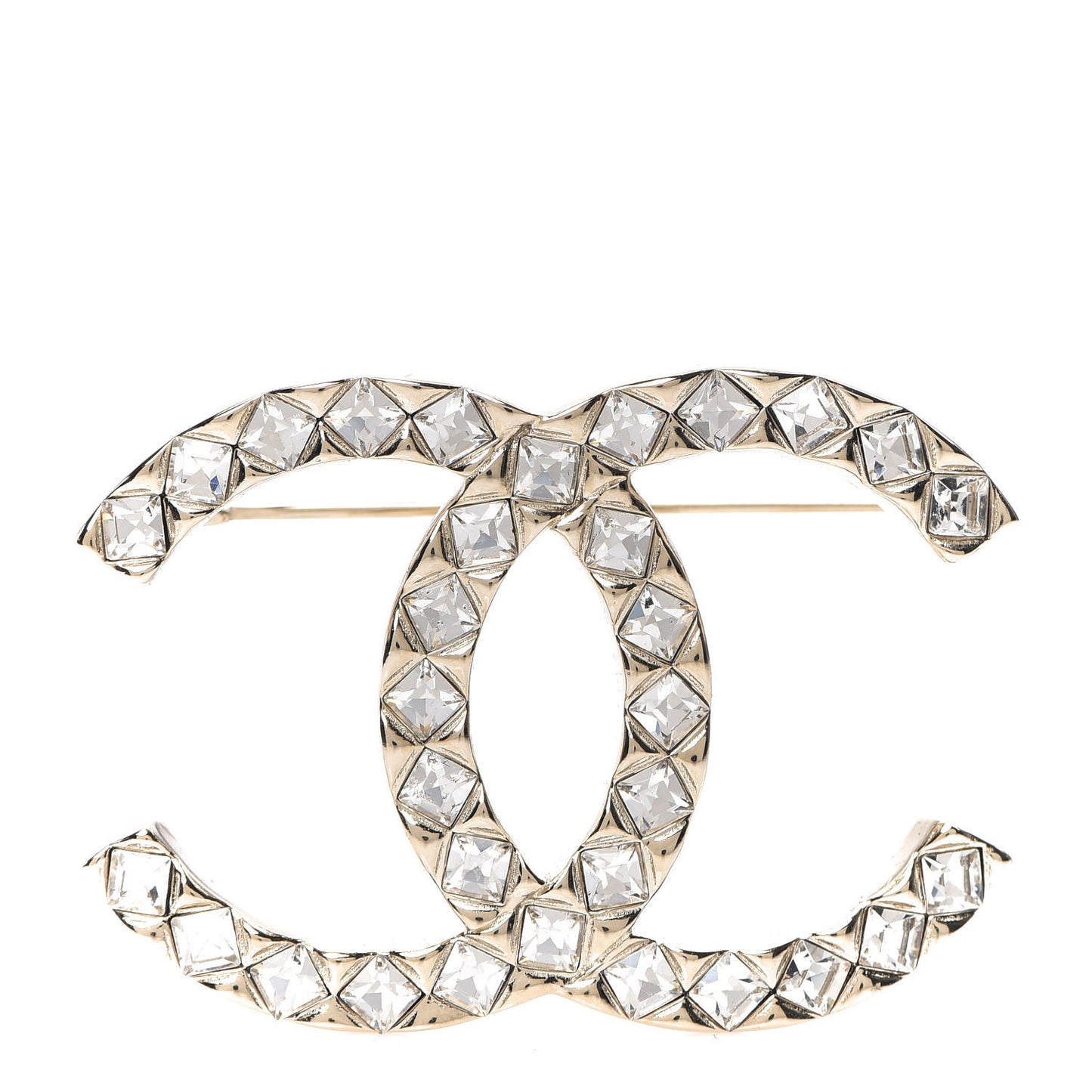 Baguette Crystal High Society CC Brooch Gold