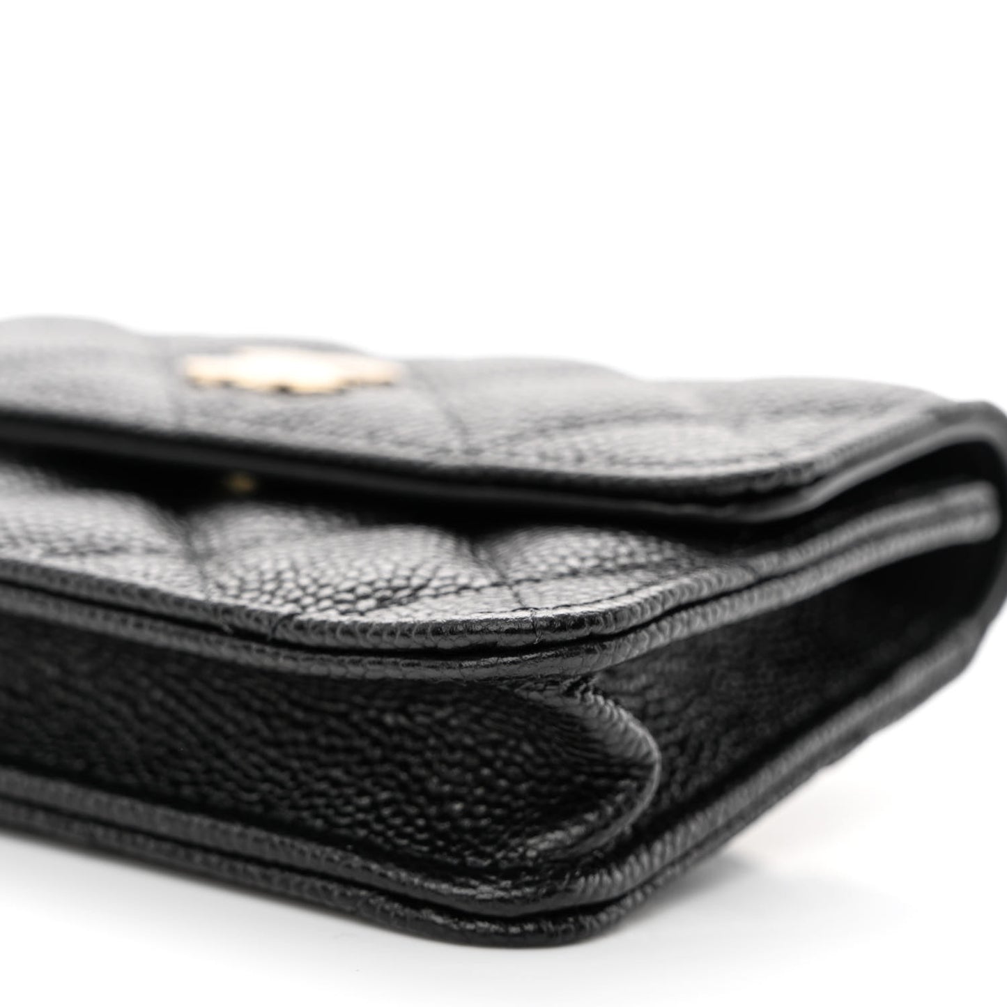 Caviar Quilted Bow Belt Bag Black