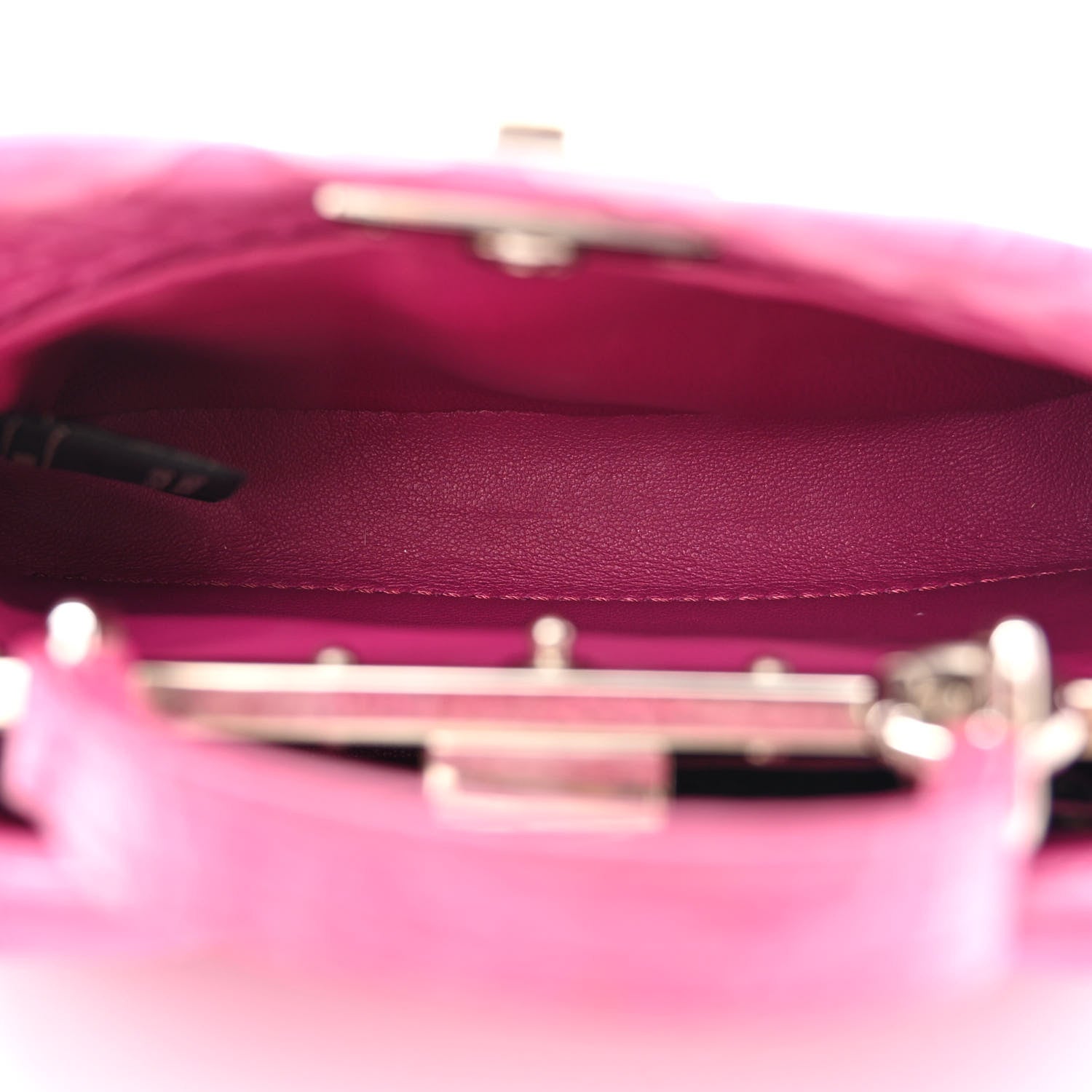 Fendi Shiny Alligator Shiny Nappa Micro Peekaboo Iconic Satchel Magenta 6 of 13
