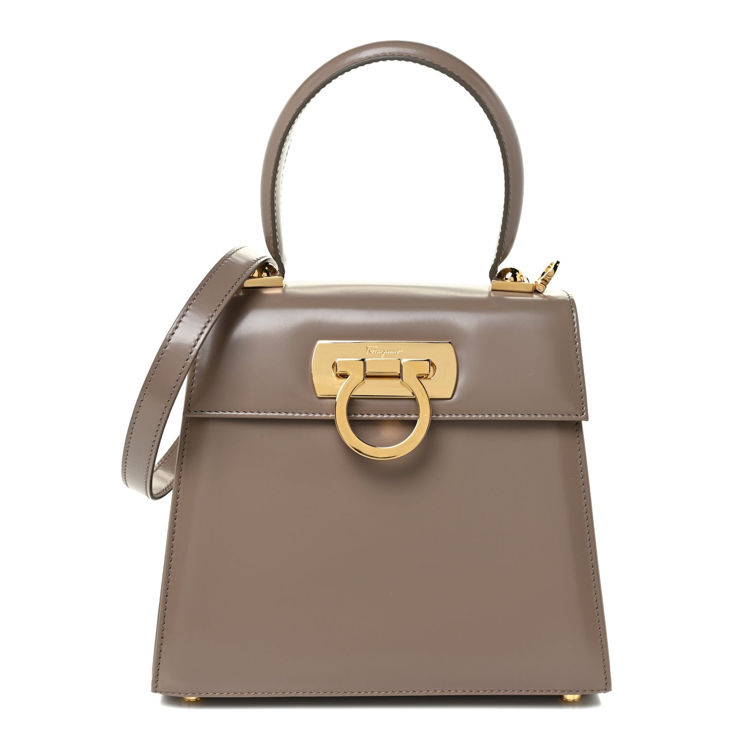 Brushed Off Calfskin Small Iconic Top Handle Bag Grey